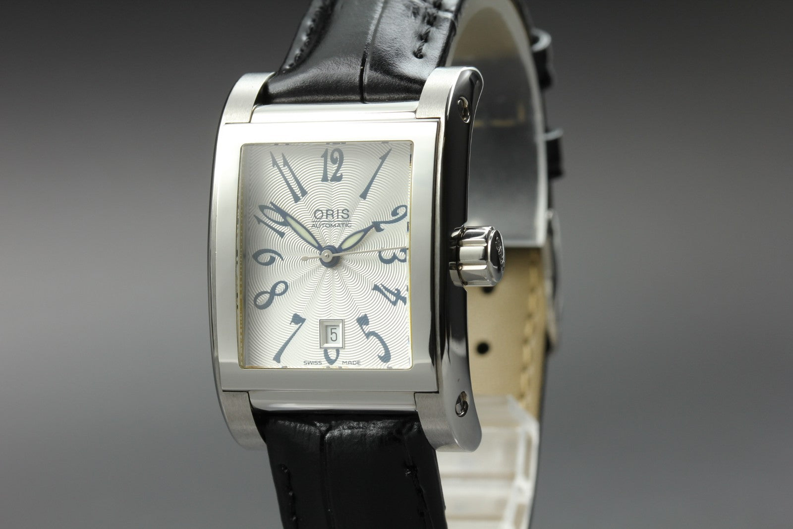 ORIS Rectangular 7526 Automatic Date Silver Dial Men's Watch 24mm From JAPAN