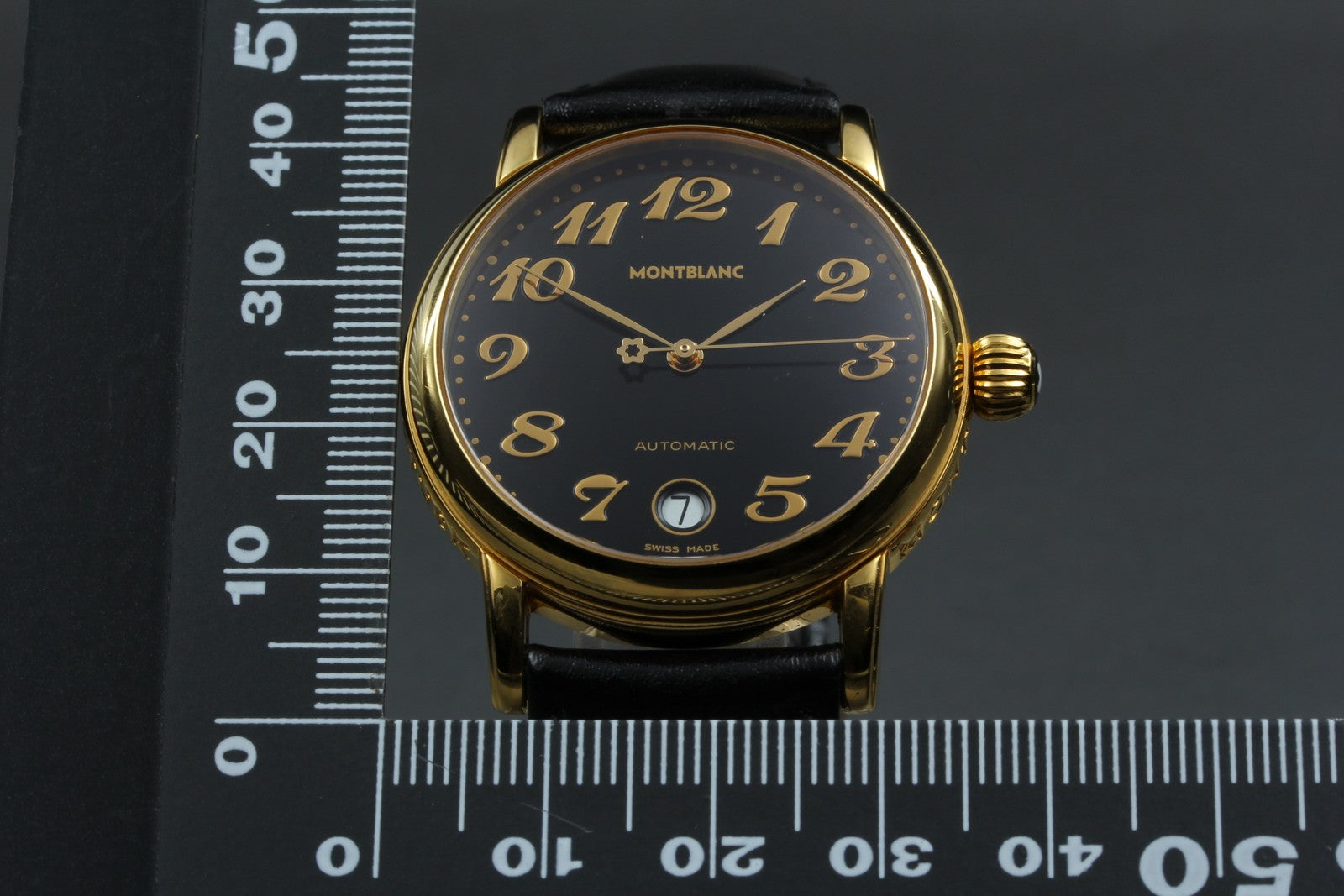 MONTBLANC Meisterstuck 7004 Automat Black Dial Men's Watch 35mm JAPAN Box