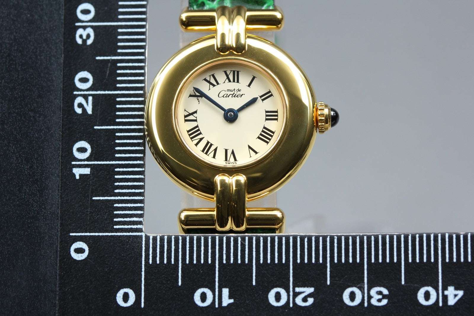 Cartier Must Colisee Vermeil 590002 Green Gold Women's Qz Watch Vintage [Pouch]