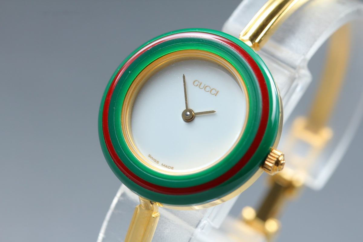 New Batt Gucci Change Bezel 11/12.2 12Color Women's White Quartz Watch JAPAN Box