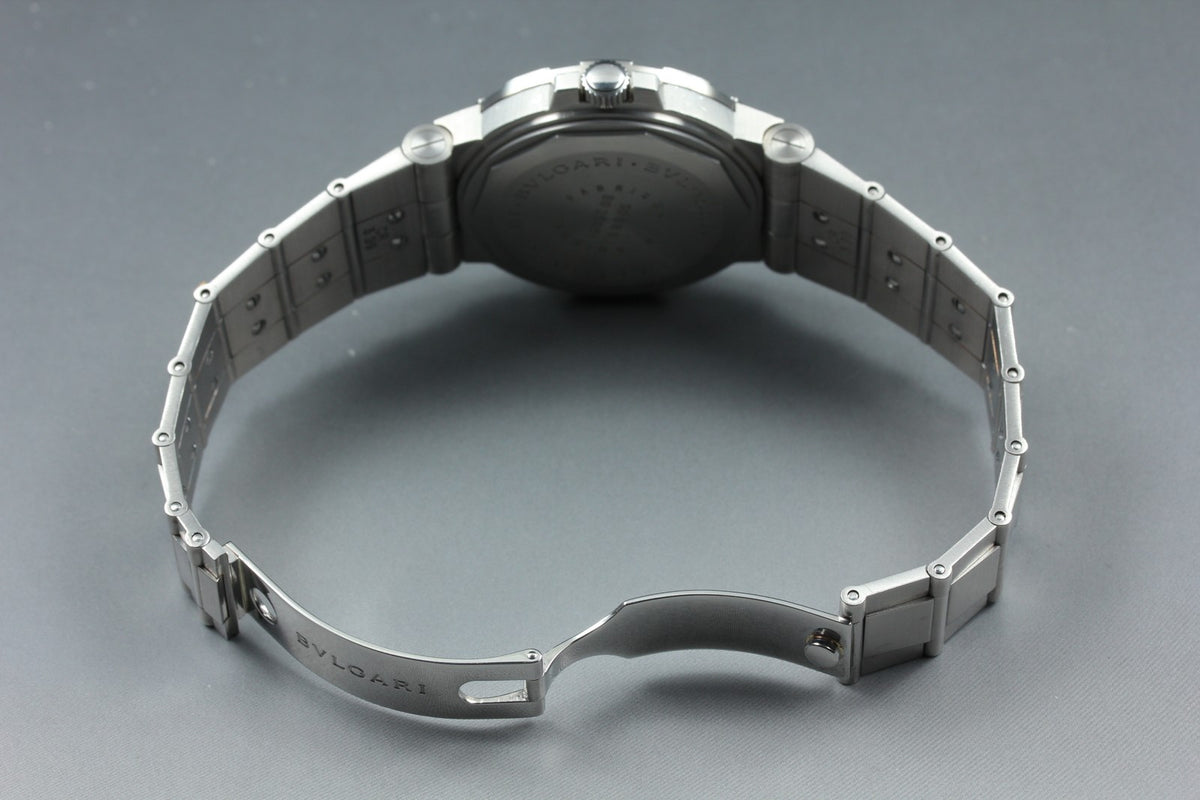 BVLGARI Diagono Scuba SD38S Automatic Date Black Men's Watch 38mm JAPAN Box