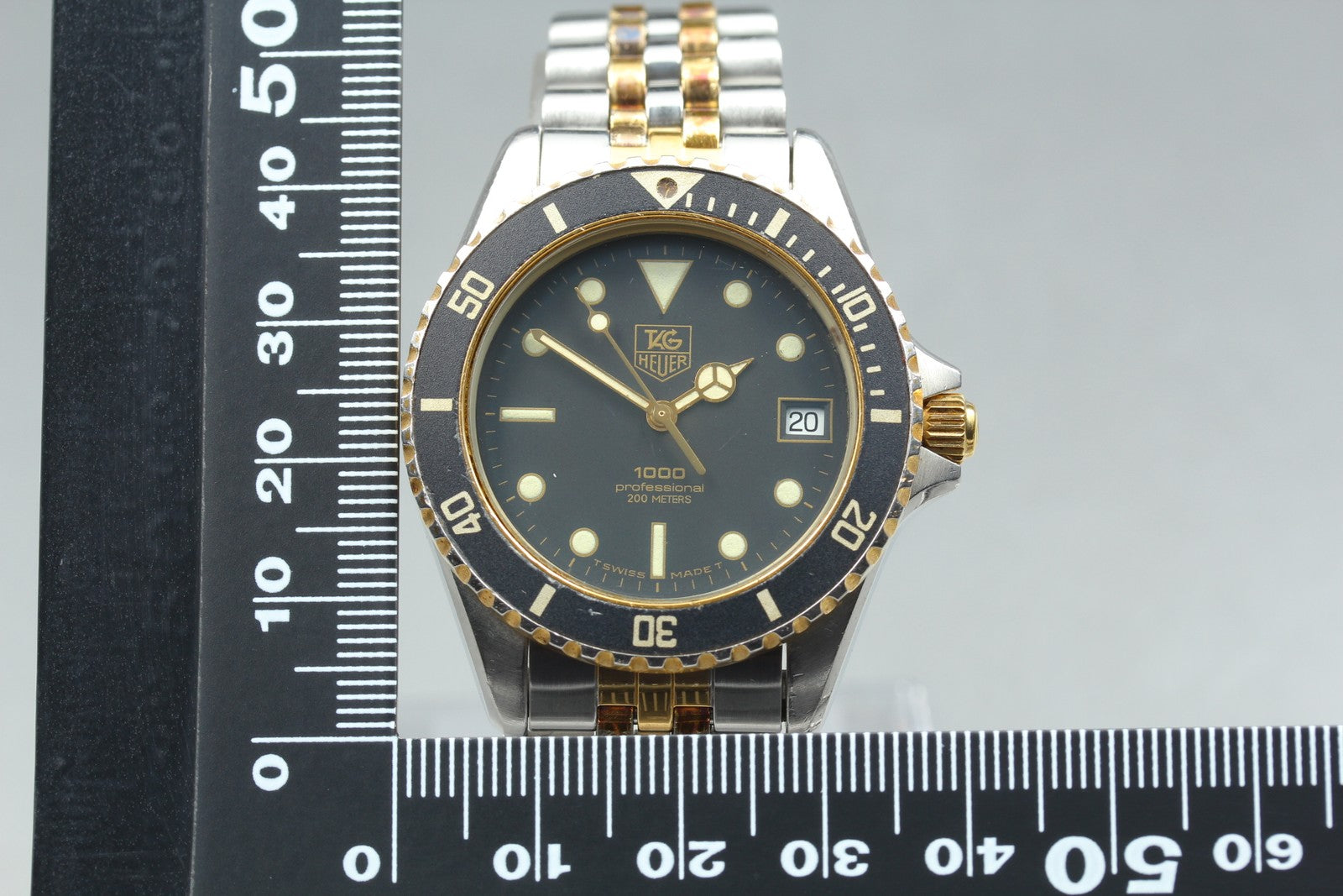 TAG Heuer 1000 PROFESSIONAL 980.020L Quartz Black Dial Men's Watch 37mm Exc+4