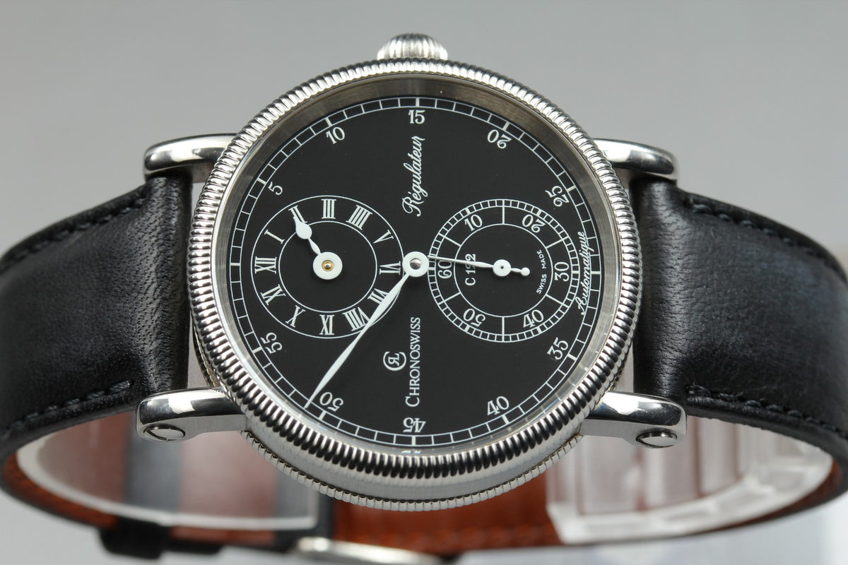 CHRONOSWISS Regulator CH1223 Automatic Black Dial Men's Watch 34mm From JAPAN