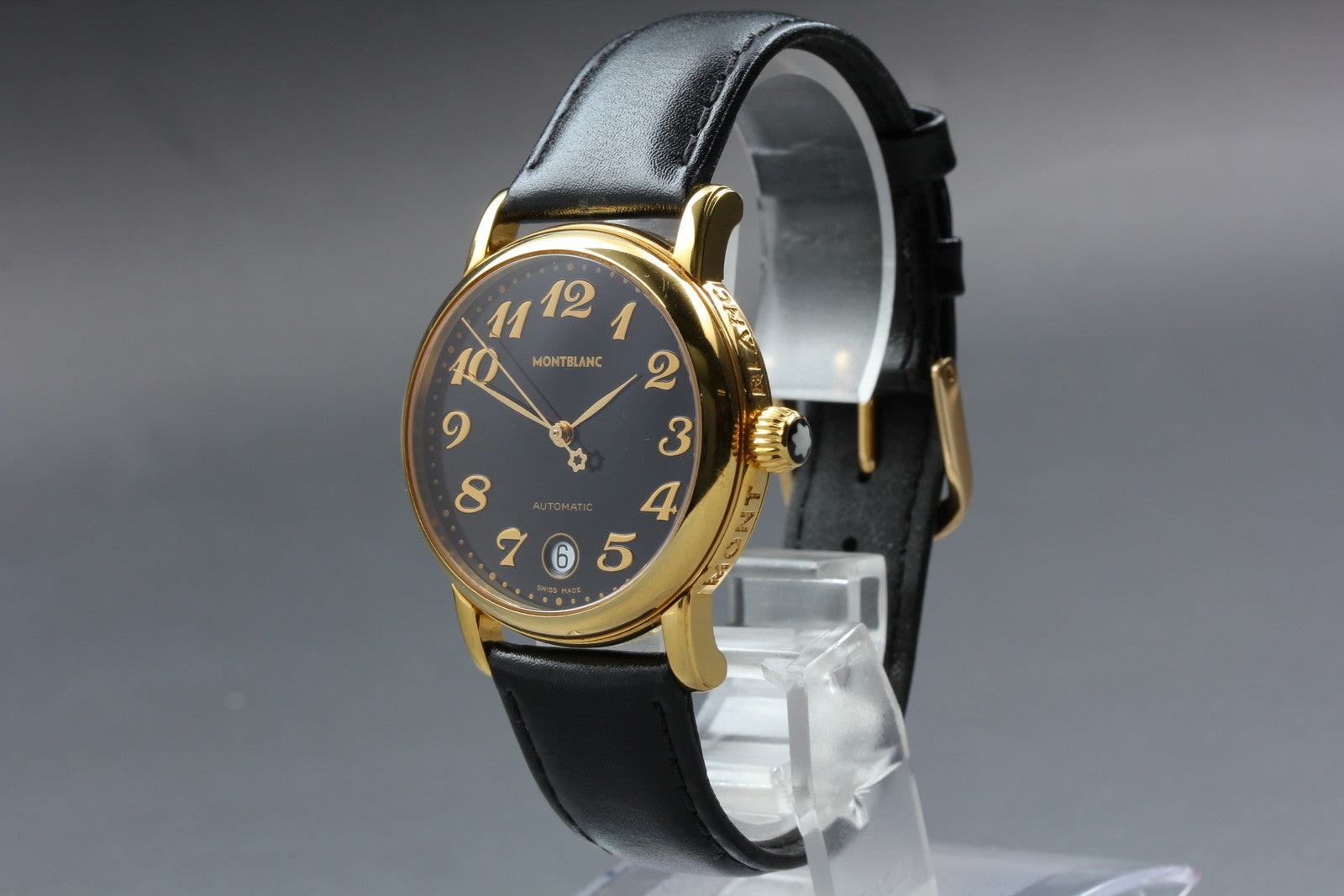 MONTBLANC Meisterstuck 7004 Automat Black Dial Men's Watch 35mm JAPAN Box