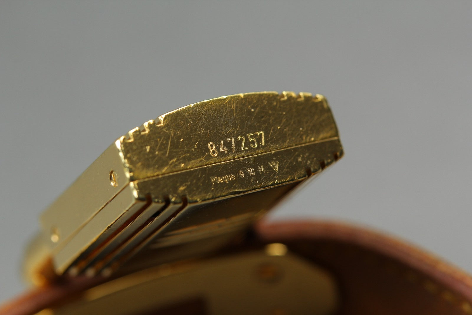Vintage HERMES Kelly Stainless Gold Dial Quartz Women's Watch 20mm JAPAN Box