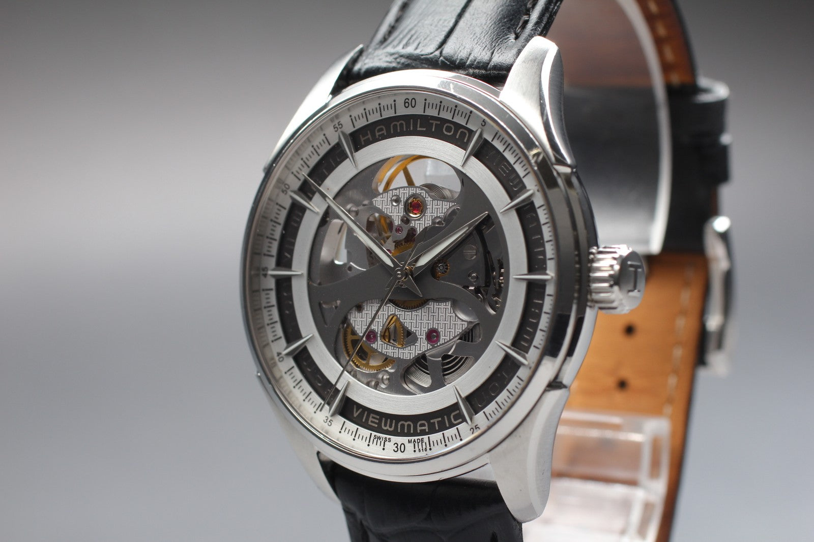 [Exc+5 Box] Hamilton Jazzmaster Viewmatic H425550 Automatic Skeleton Men’s Watch