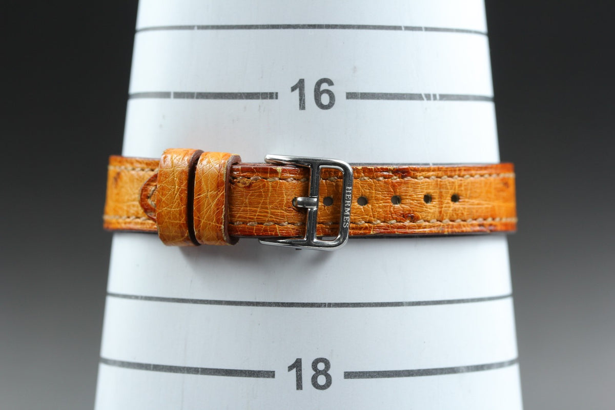 HERMES Sellier SE4.220 White Dial Brown 24mm Woman's Quartz Watch Vintage