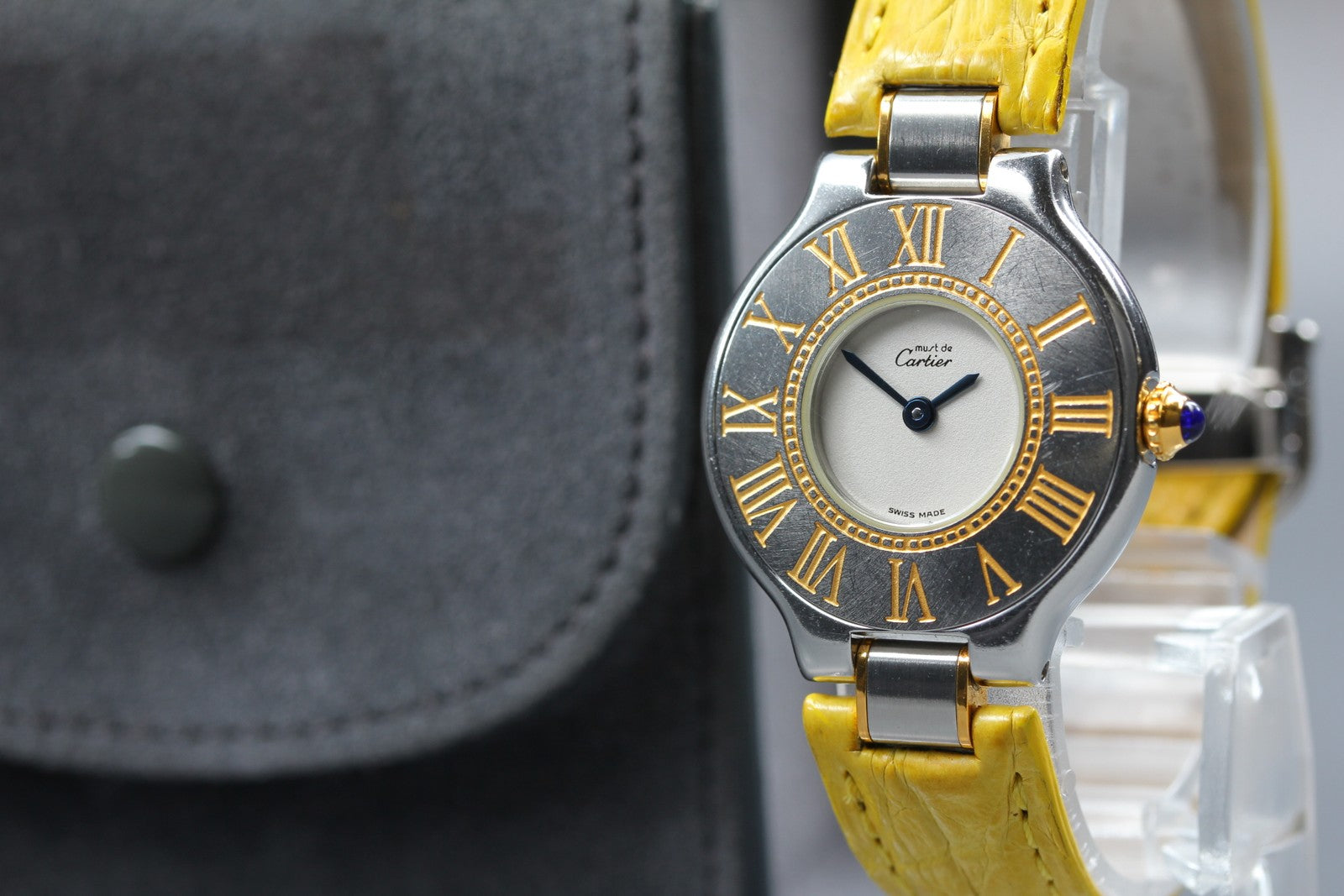 Overhauled[Exc+5] Cartier Must de Cartier 21 27mm Yellow Silver Women's Qz Watch