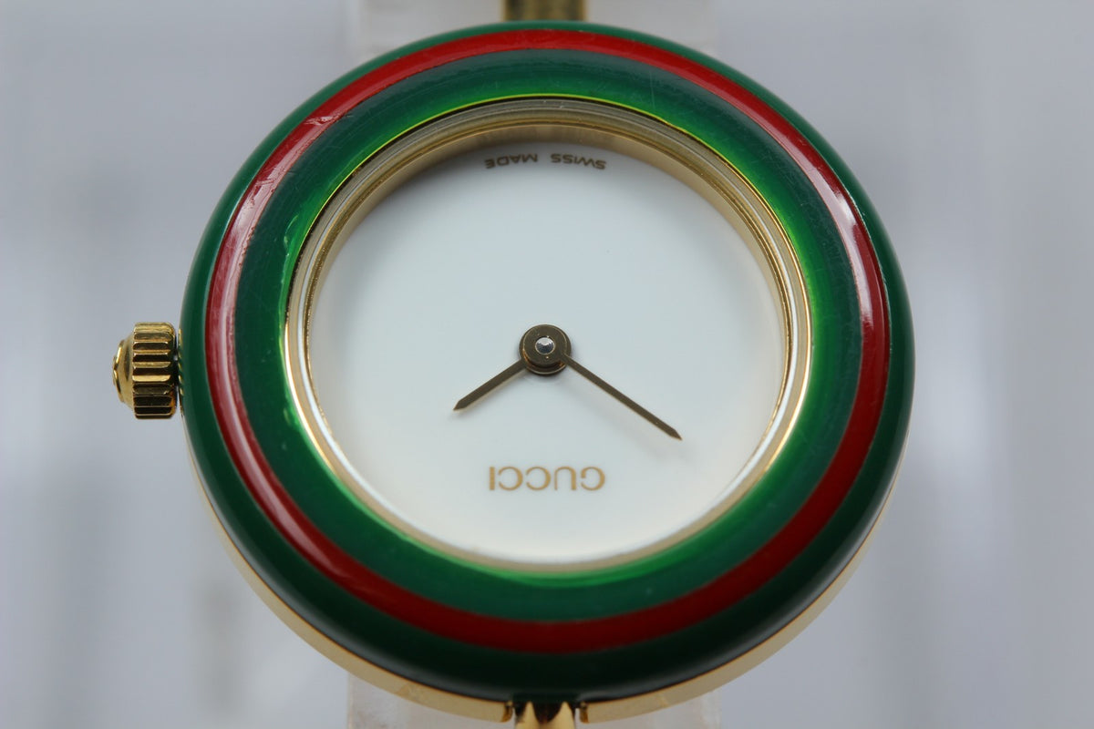 Gucci Change Bezel 11/12.2 Gold Gucci Sherry Line Bezel Women's Quartz Watch