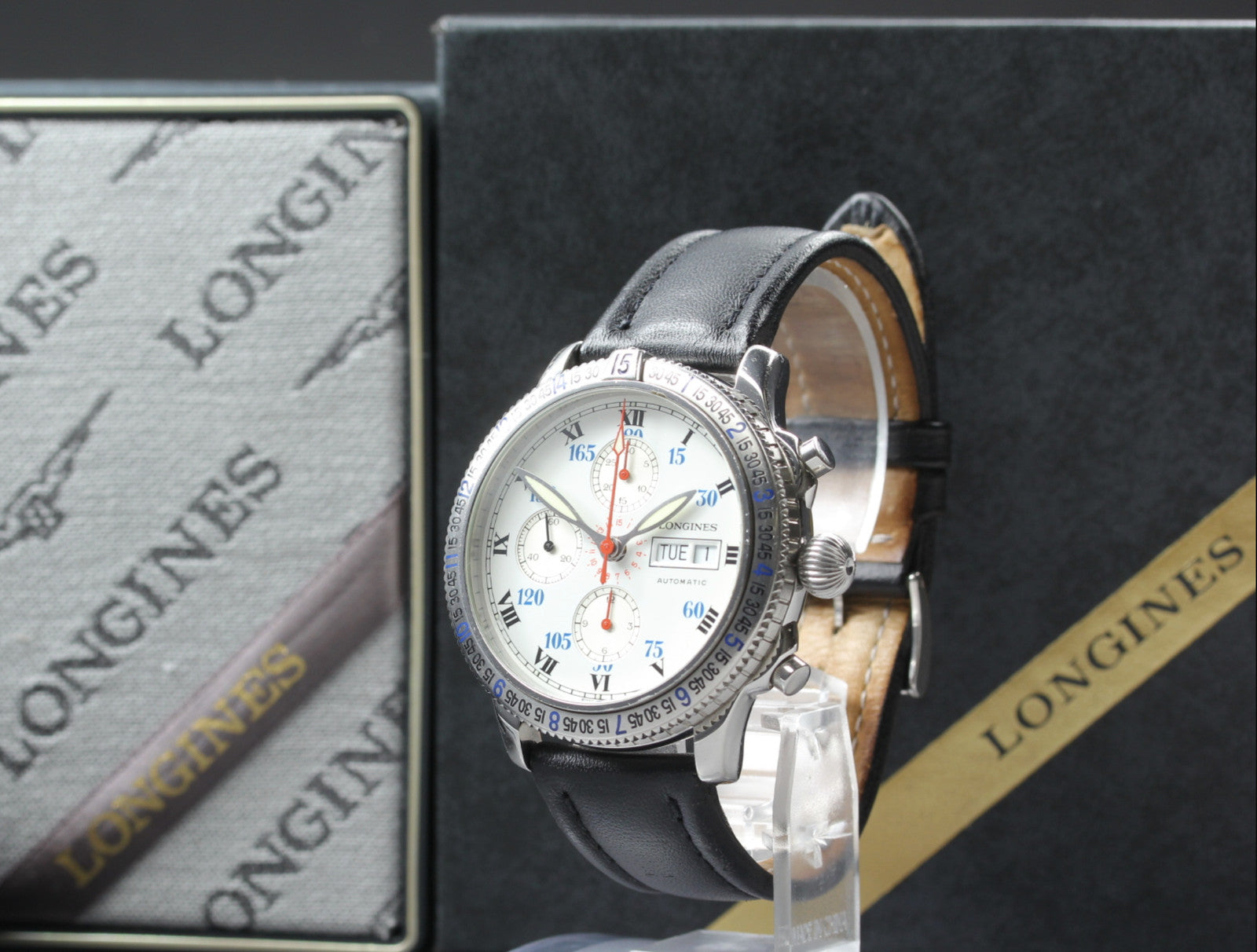 [Exc+5 Box] Longines Lindbergh Hour Angle Chronograph L2.618.4 AT Men's Watch