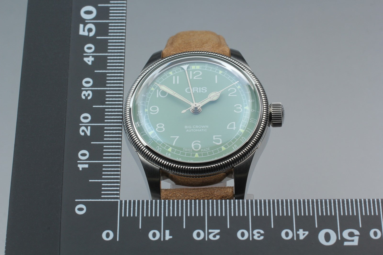 [Near MINT- Box] ORIS Big Crown Pointer Date 7749 Green 35mm AT Unisex Watch