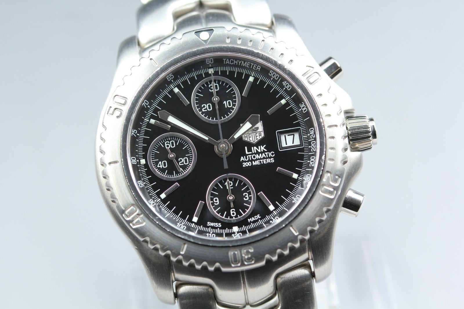 TAG HEUER TAG Heuer Link CT2111 Black Automatic Men's Watch 41mm JAPAN Box