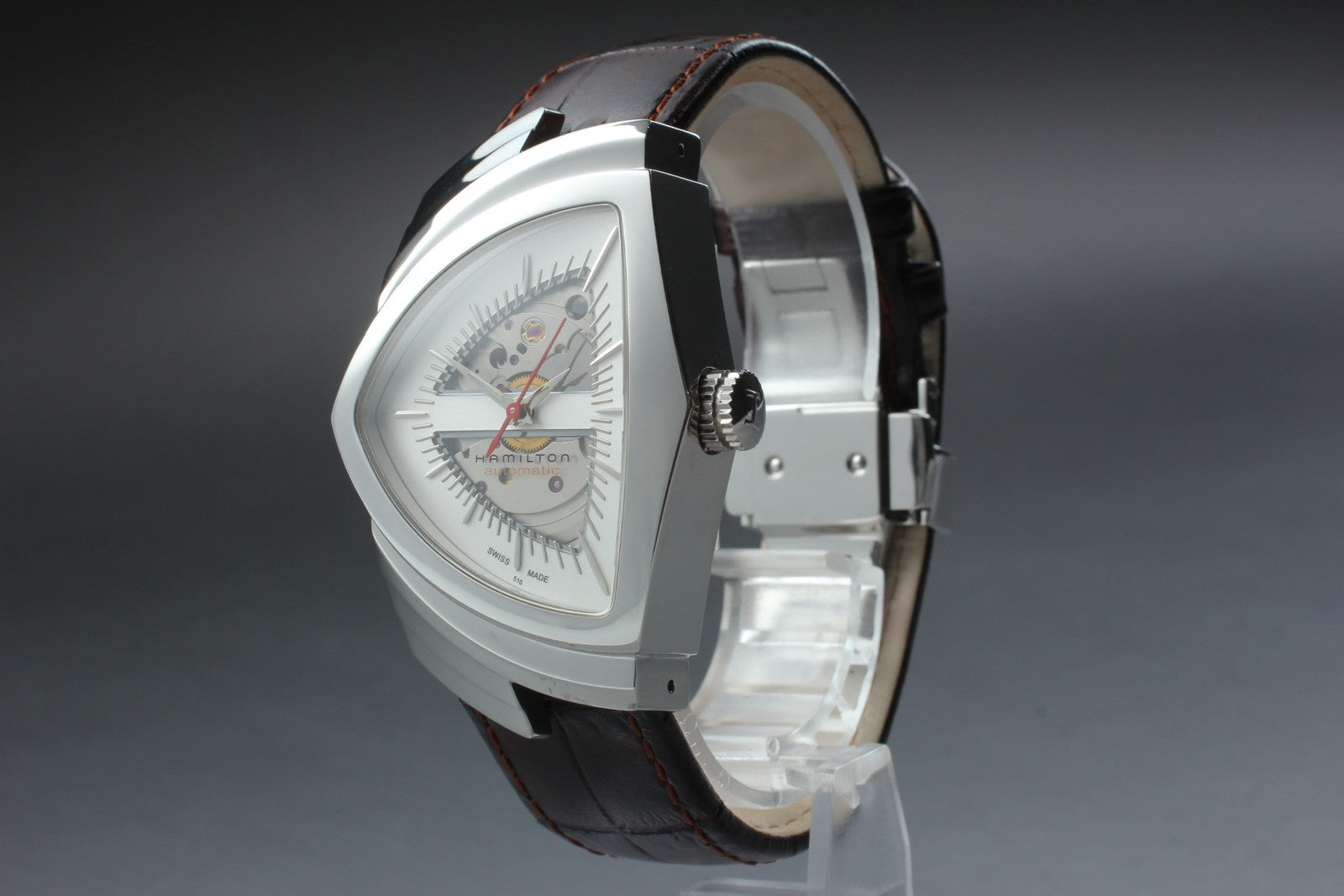 [Near MINT-] HAMILTON Ventura H245150 Automatic 34mm Brown Silver Men's Watch