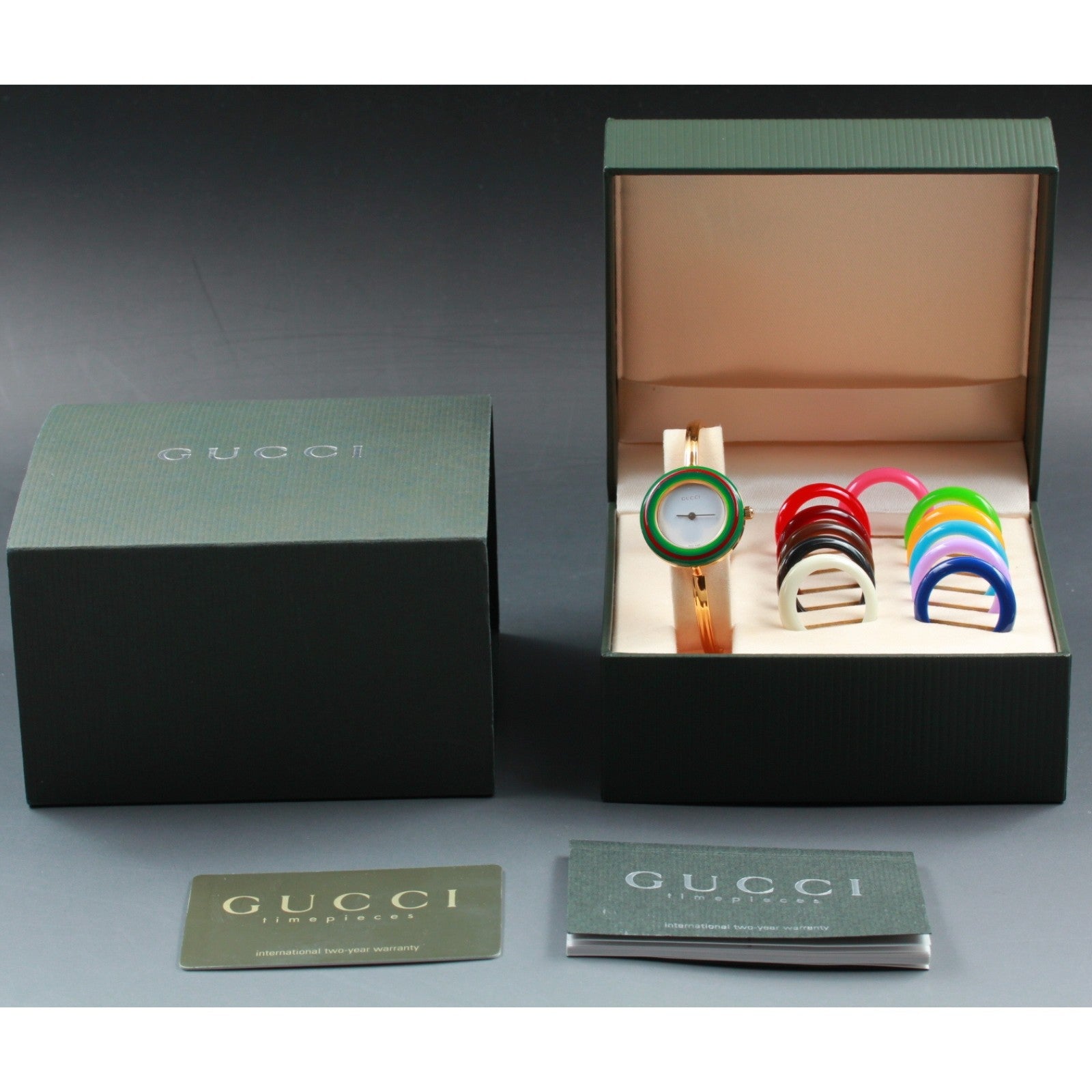 New Batt Gucci Change Bezel 11/12.2 12Color Women's White Quartz Watch JP