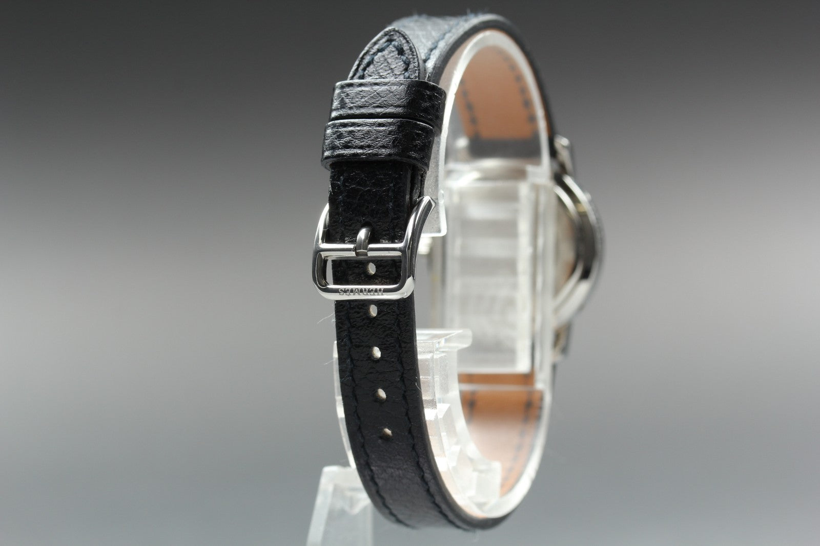 [Exc+5 Box] Hermes Clipper CL4.210 24mm "F" Silver Black Woman's Quartz Watch