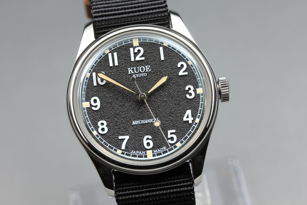 KUOE KYOTO OLD SMITH 90-002 35mm Black Automatic Men's Watch JAPAN [Box]
