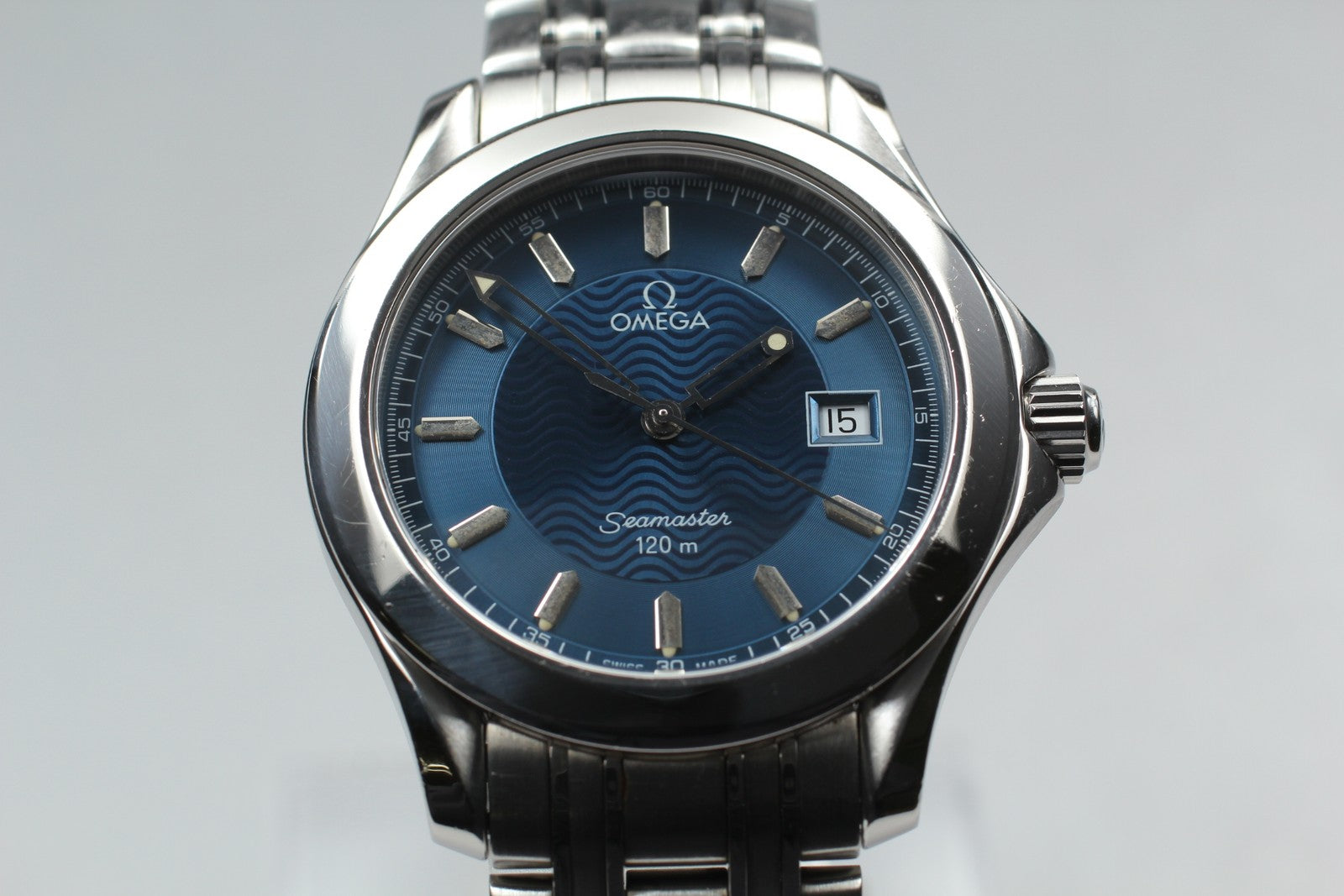 Overhauled[Exc+5] OMEGA Seamaster 120m 2511.81 Cal.1538 36mm Blue Qz Men's Watch