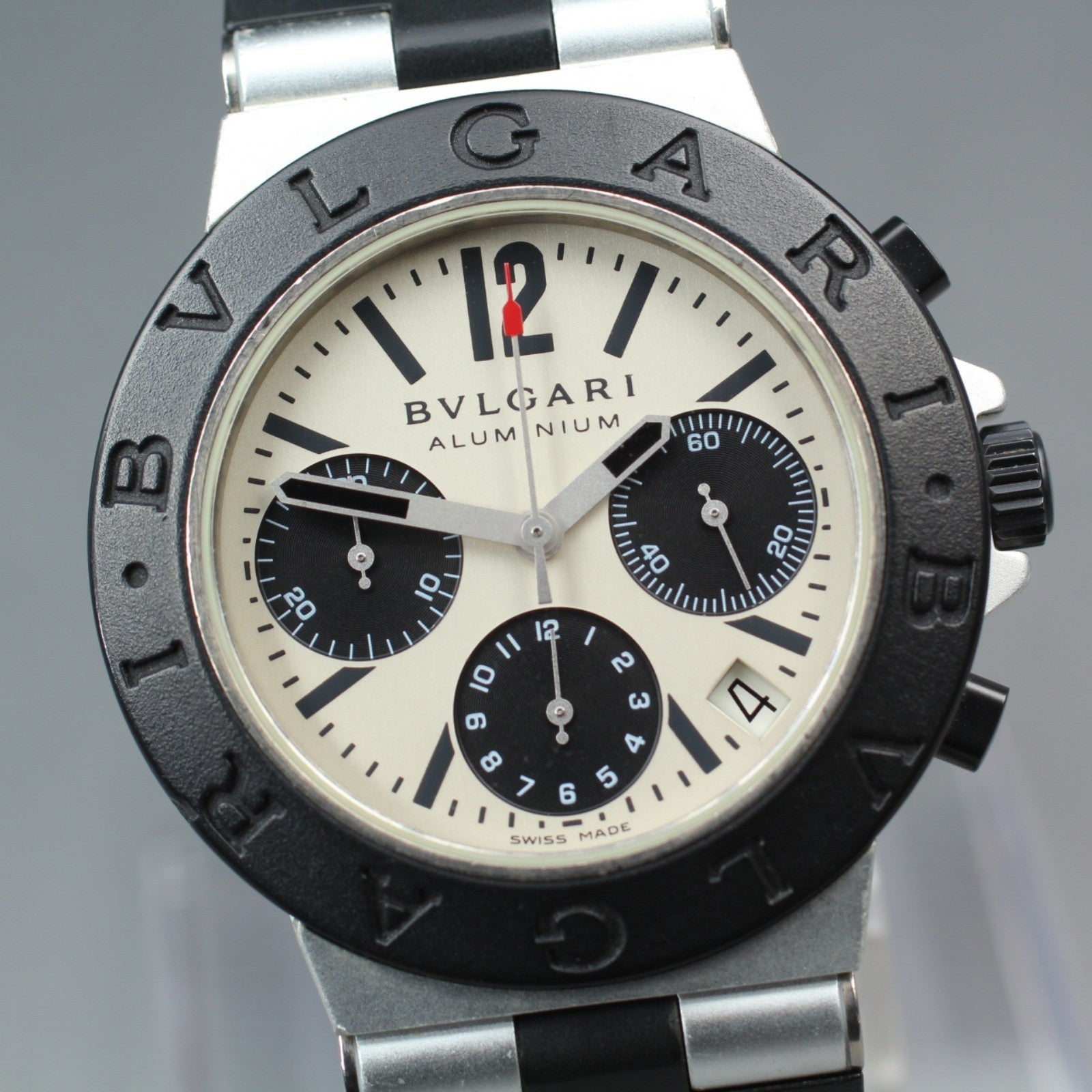 BVLGARI Aluminium AC38TA Automatic chronograph Date Men's Watch 38mm From JAPAN
