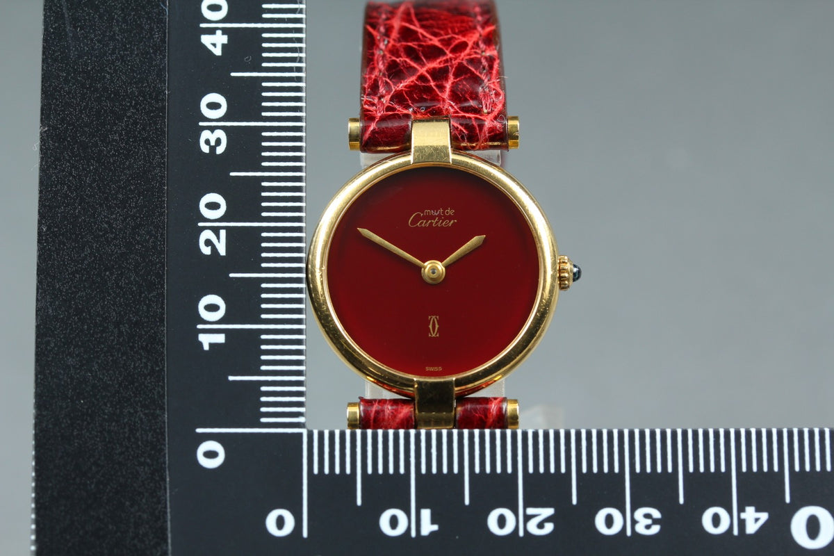 Cartier Must de Cartier Vendome 24mm Red Gold Women's Qz Watch Vintage [Pouch]