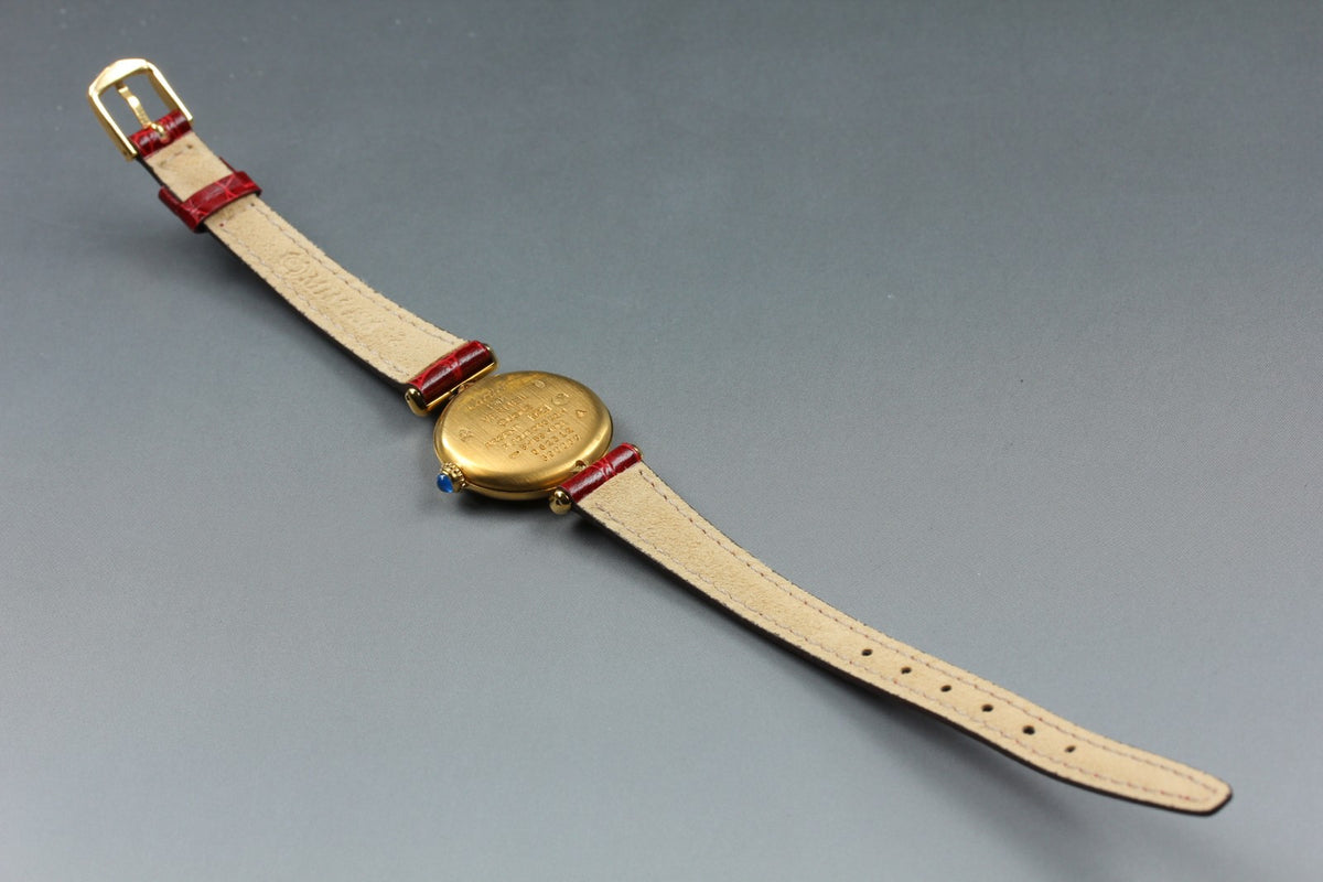 Cartier Must Colisee Vermeil 590002 Red Gold Women's Quartz Watch Vintage [Box]