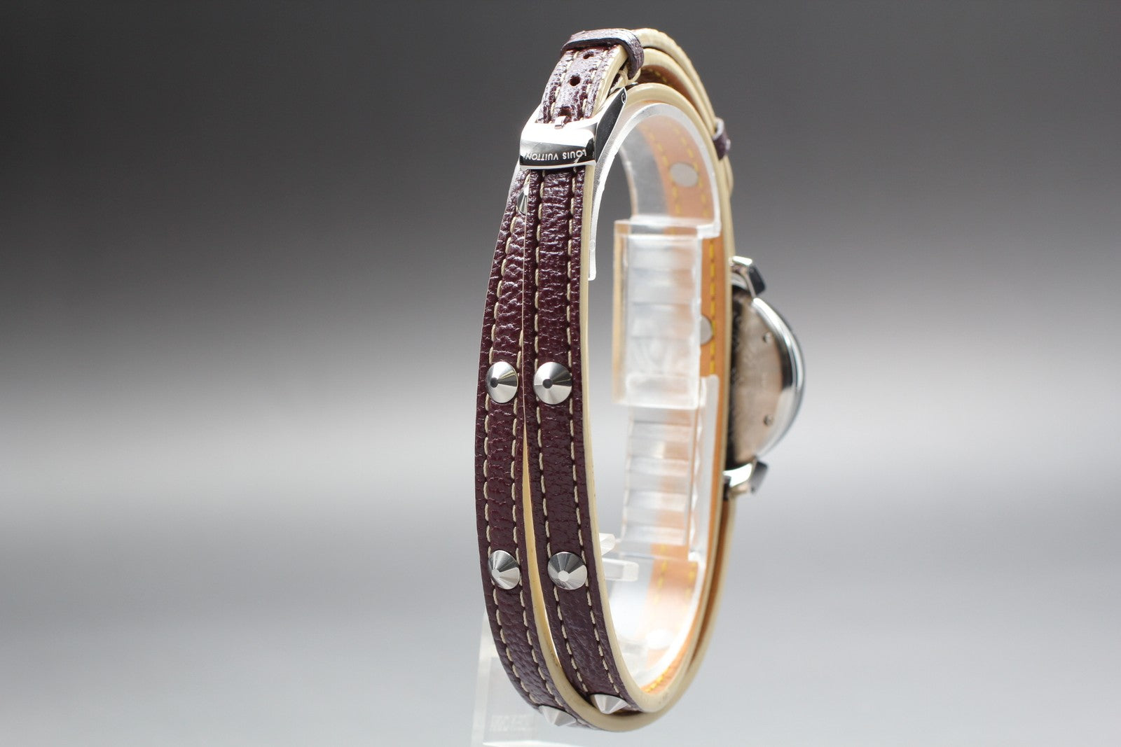 [ Exc+5 Box] Louis Vuitton Tambour Q1211 27mm Brown Women's Quartz Watch JAPAN