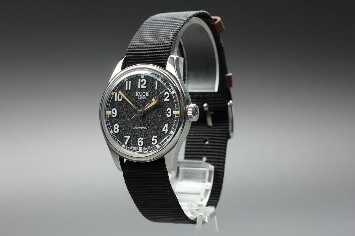 KUOE KYOTO OLD SMITH 90-002 35mm Black Automatic Men's Watch JAPAN [Box]