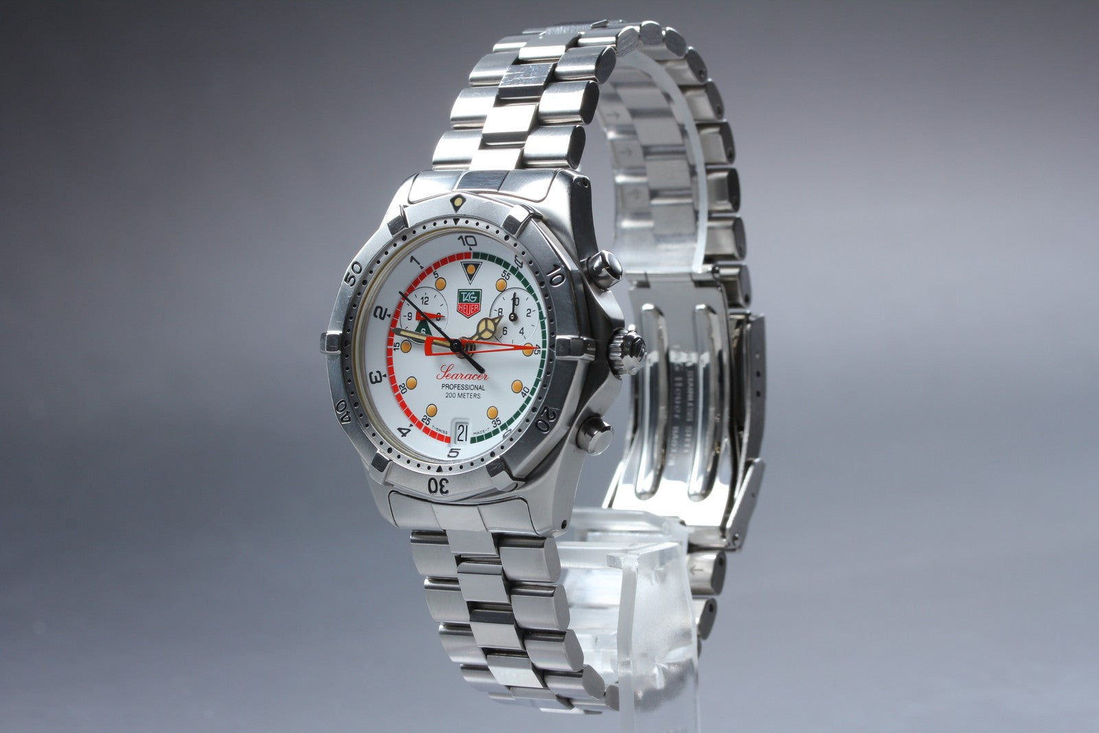 Exc+5*Box TAG HEUER Regatta CK111R White Dial Quartz Men's Watch 39mm From JAPAN