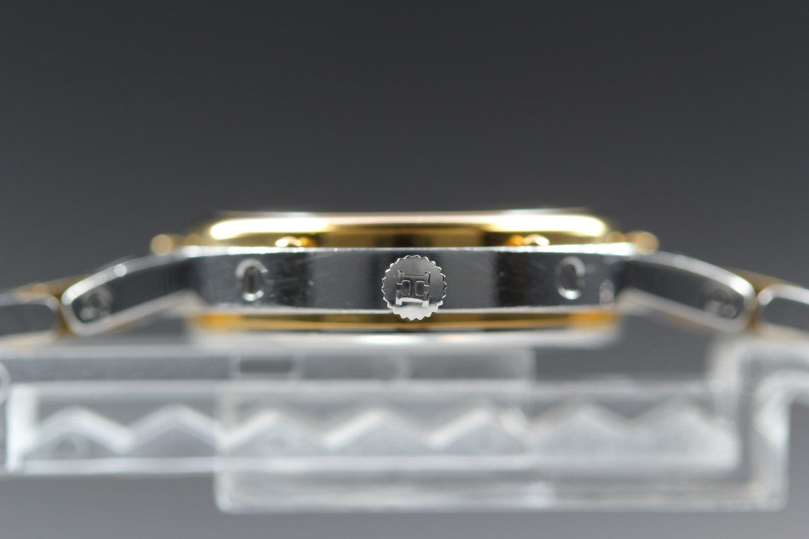 Vintage Hermes Clipper 24mm Ivory Dial Gold Woman's Watch Quartz [w /Box]