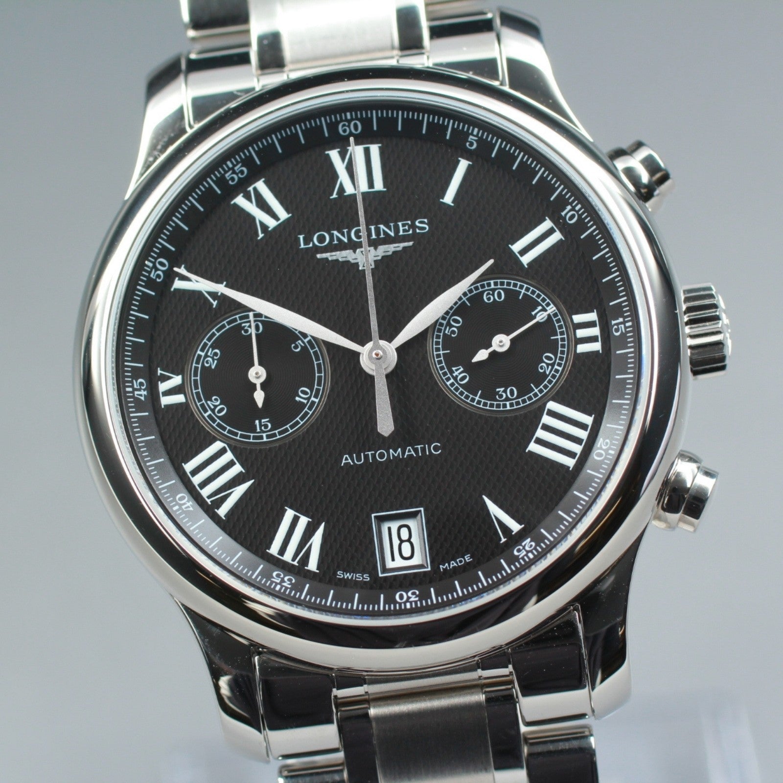 N MINT*Box LONGINES Master Collection L2.669.4 Black Automatic Men's Watch 38mm