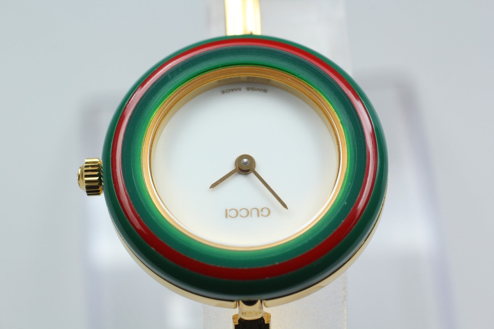 New Batt Vintage GUCCI Change Bezel 11/12.2 Quartz Women's Watch 25mm JAPAN Box