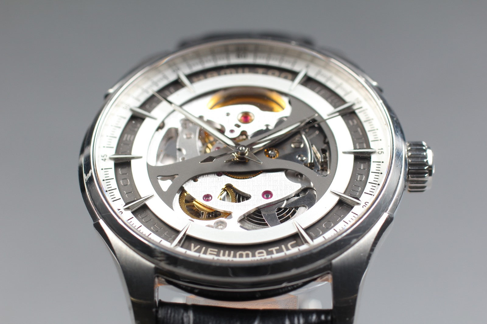 [Exc+5 Box] Hamilton Jazzmaster Viewmatic H425550 Automatic Skeleton Men’s Watch