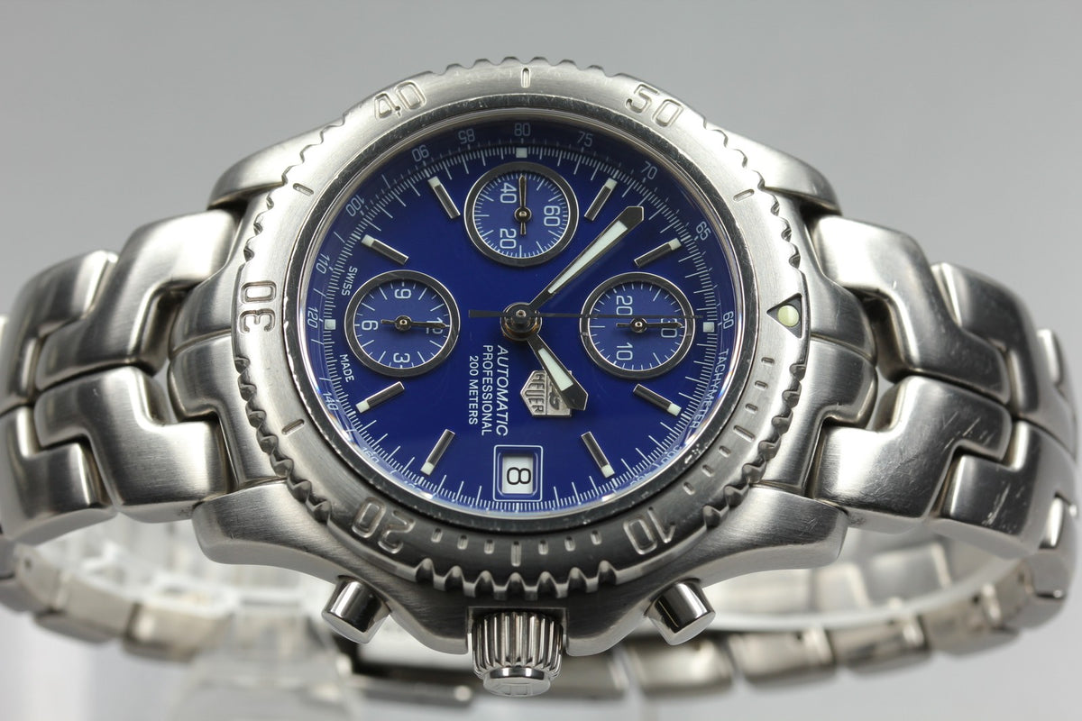 Tag Heuer Link Chronograph CT2110 Blue Dial Date 41m Automatic Men’s Watch [Box]