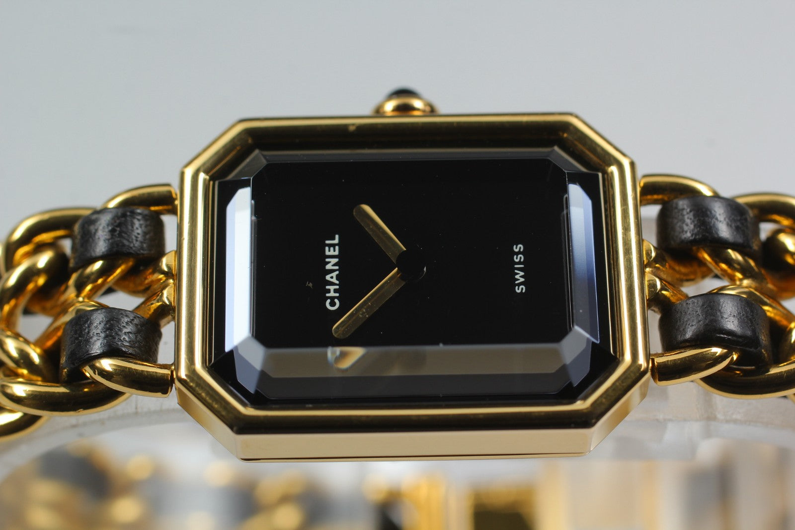 [Exc+5 Box] CHANEL Premiere L Size Black Dial 20mm Gold Quartz Women’s Watch