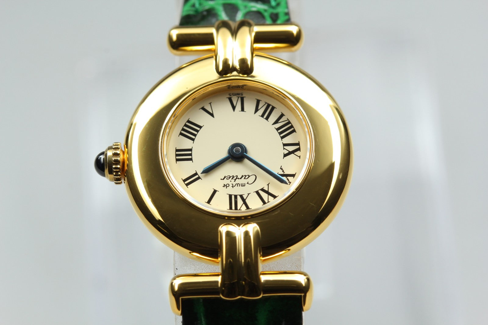 Vintage [Near MINT] Cartier Must Colisee Vermeil 1902 Green Women's Quartz Watch