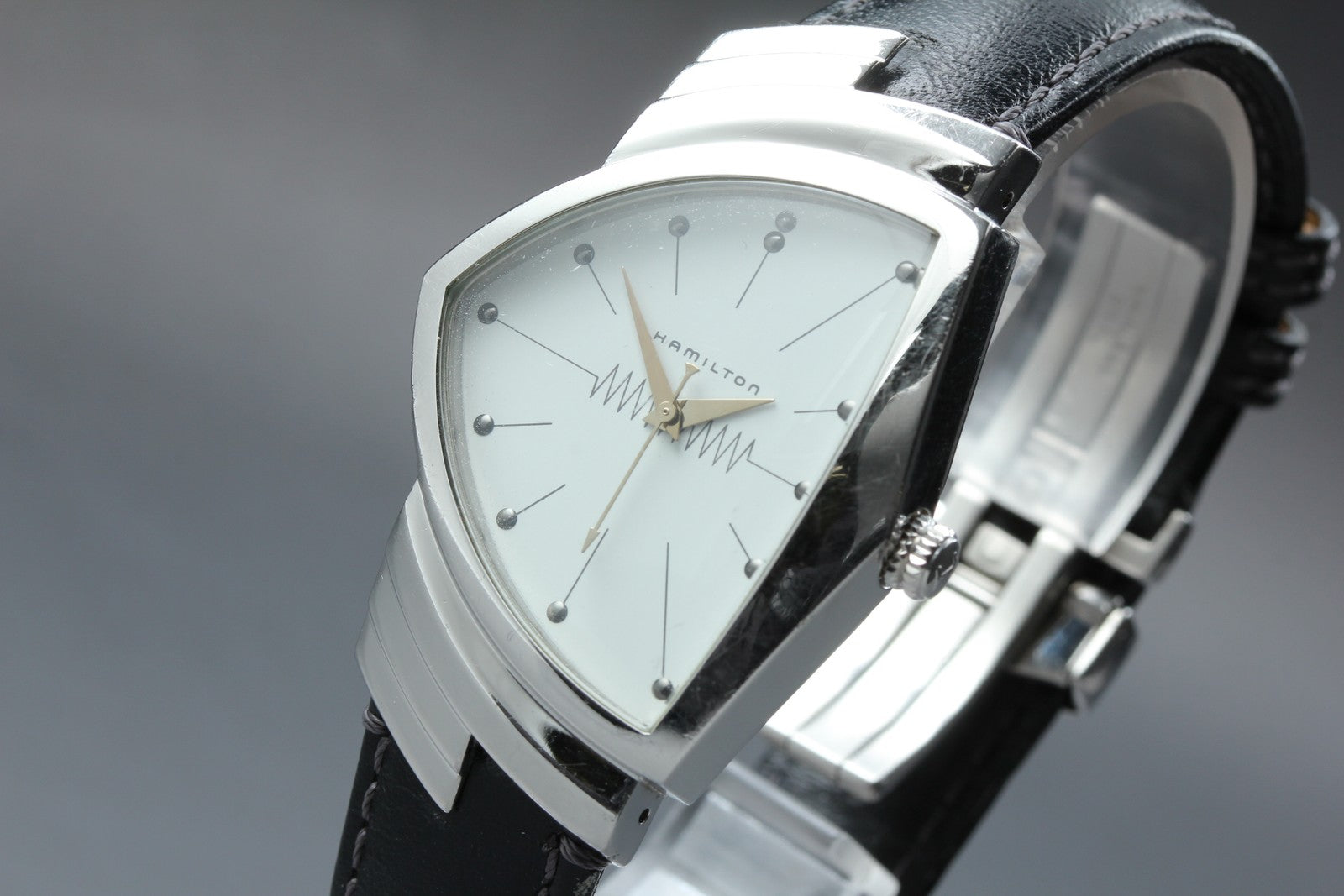 New Batt Hamilton Ventura H244110 Quartz White Dial Men's Watch 33mm JP Exc+4