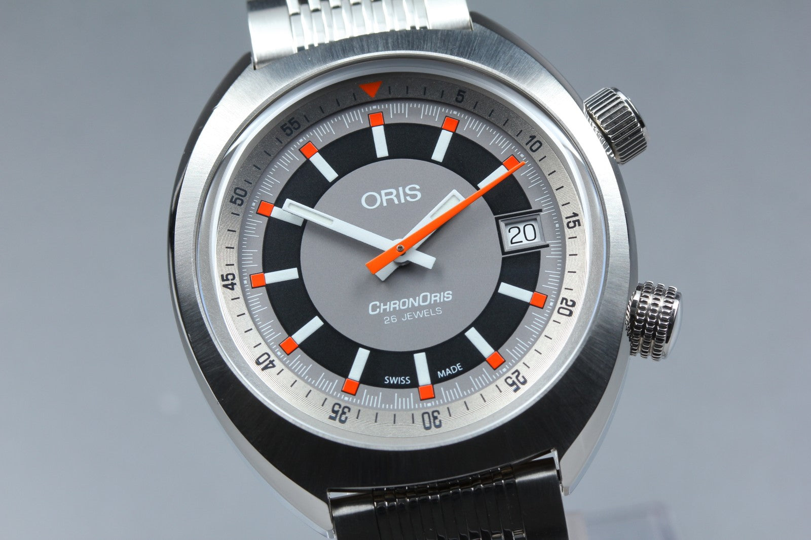 [Near MINT- Box] ORIS ChronOris Date 7737 Gray Dial 38mm Automatic Men's Watch