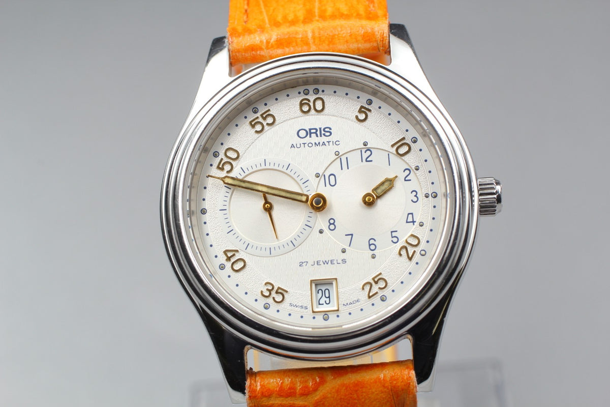 Vintage Oris Pointer 7403 Date Silver Dial Men's Automatic Watch 35mm JAPAN