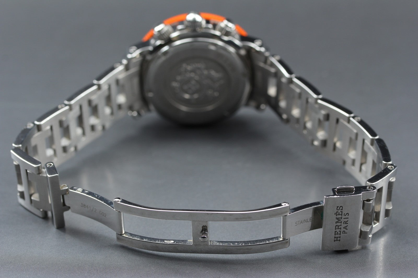 Hermes Clipper Diver Chronograph CL2.316 Orange 32mm Woman's Quartz Watch [Box]
