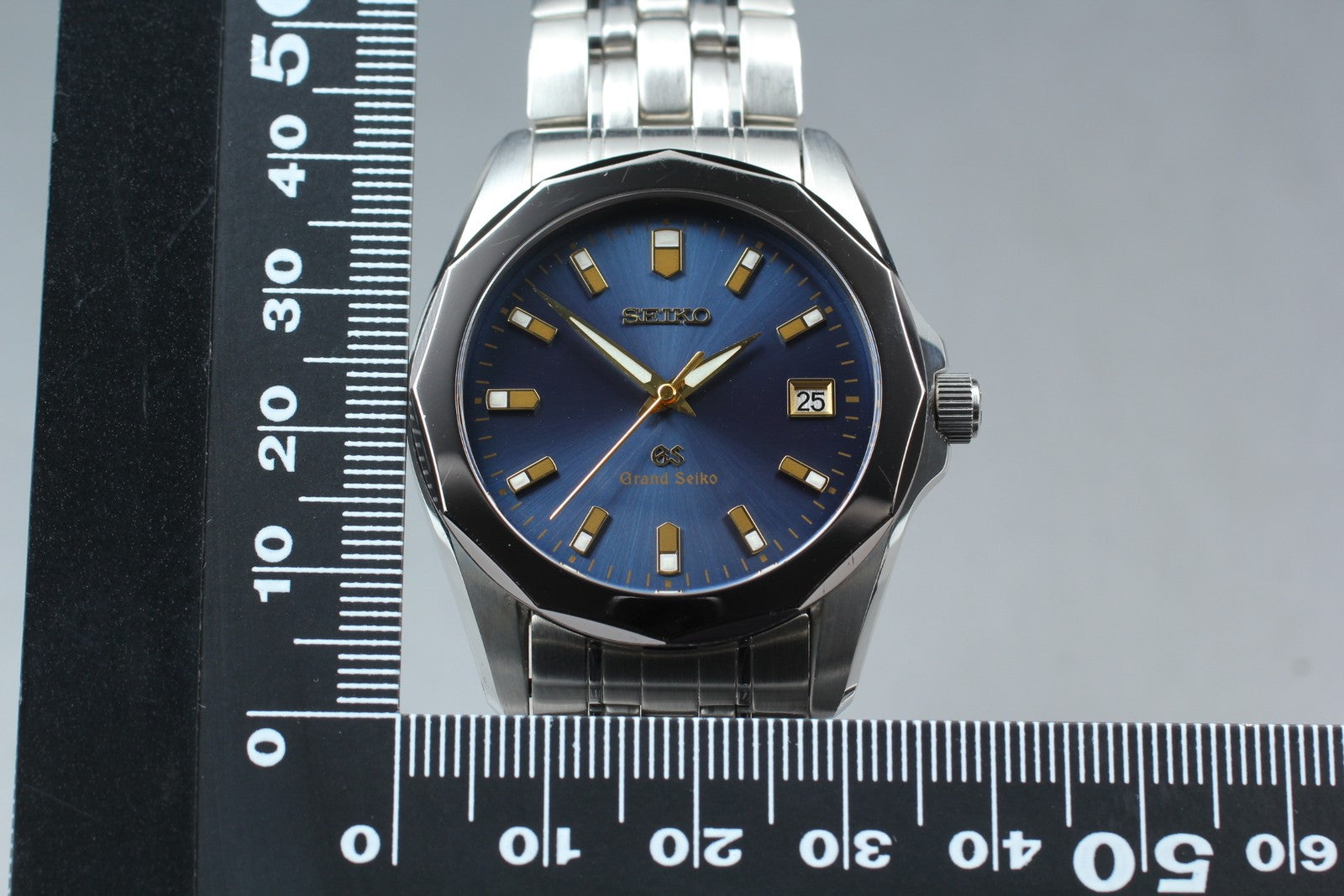 [Near MINT- Box] Grand SEIKO GS 8J56-8000 SBGF003 Blue 36mm Men's Qz Watch JAPAN