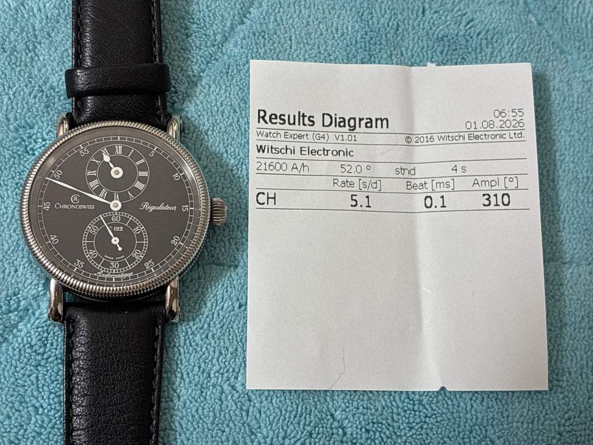 CHRONOSWISS Regulator CH1223 Automatic Black Dial Men's Watch 34mm From JAPAN