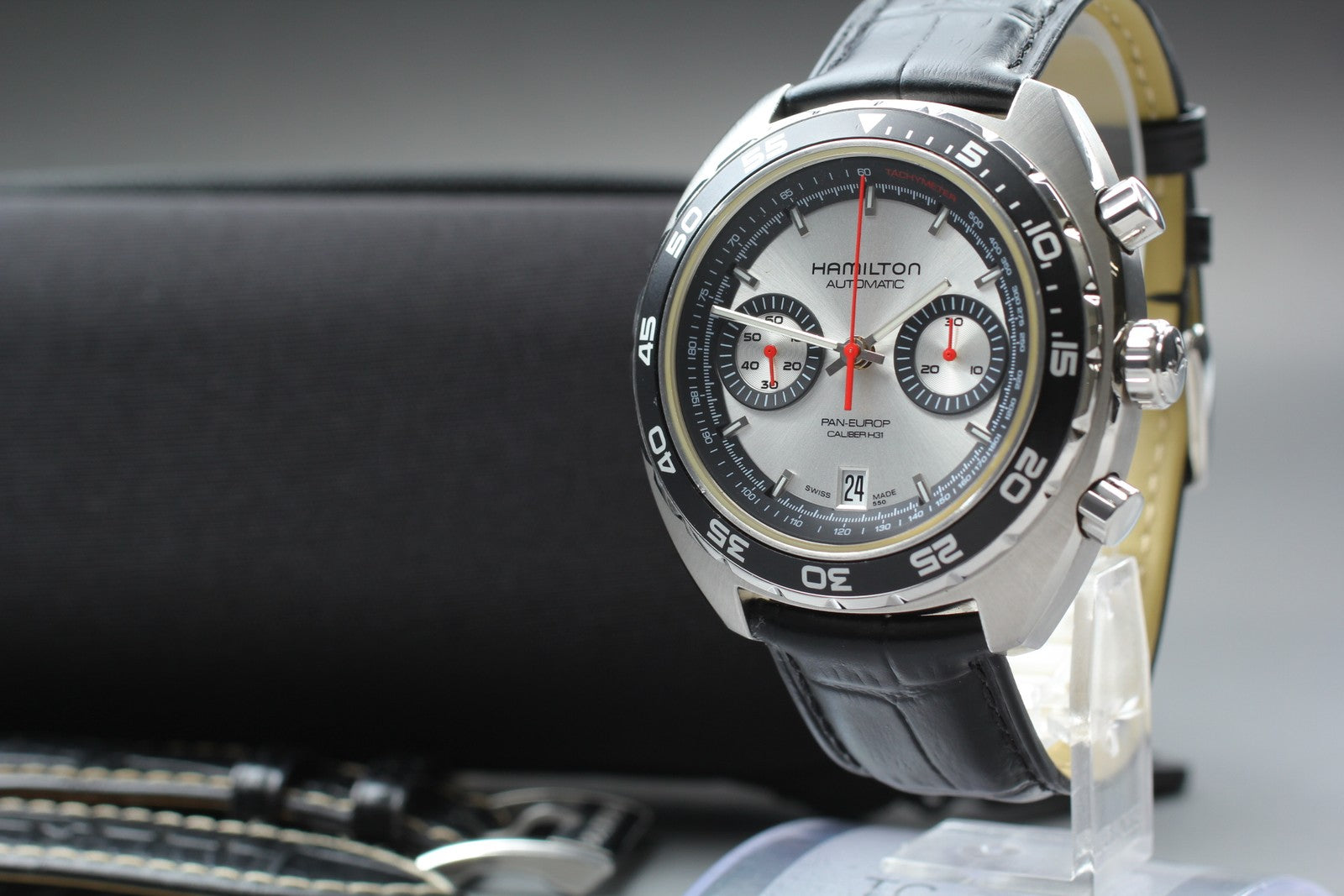 HAMILTON Pan Europ H357560 Chronograph 45mm Automatic Black Silver Men's Watch
