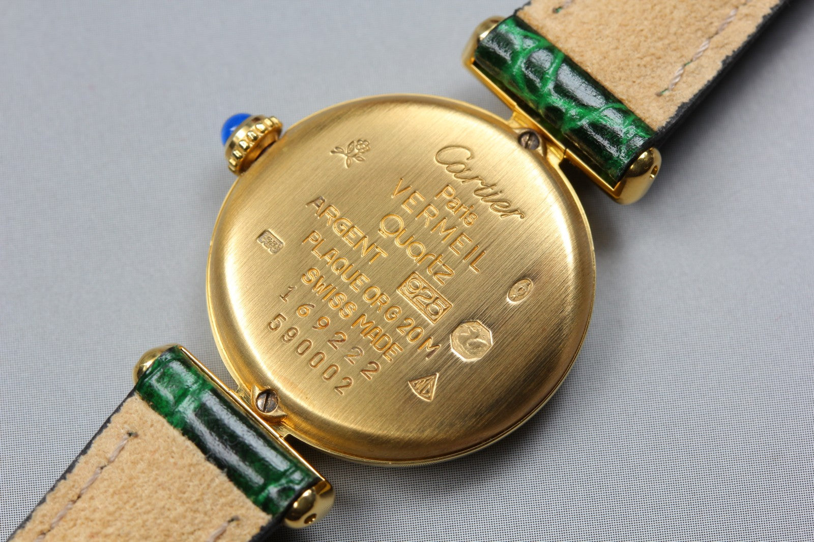 Cartier Must Colisee Vermeil 590002 Green Gold Women's Qz Watch Vintage [Pouch]