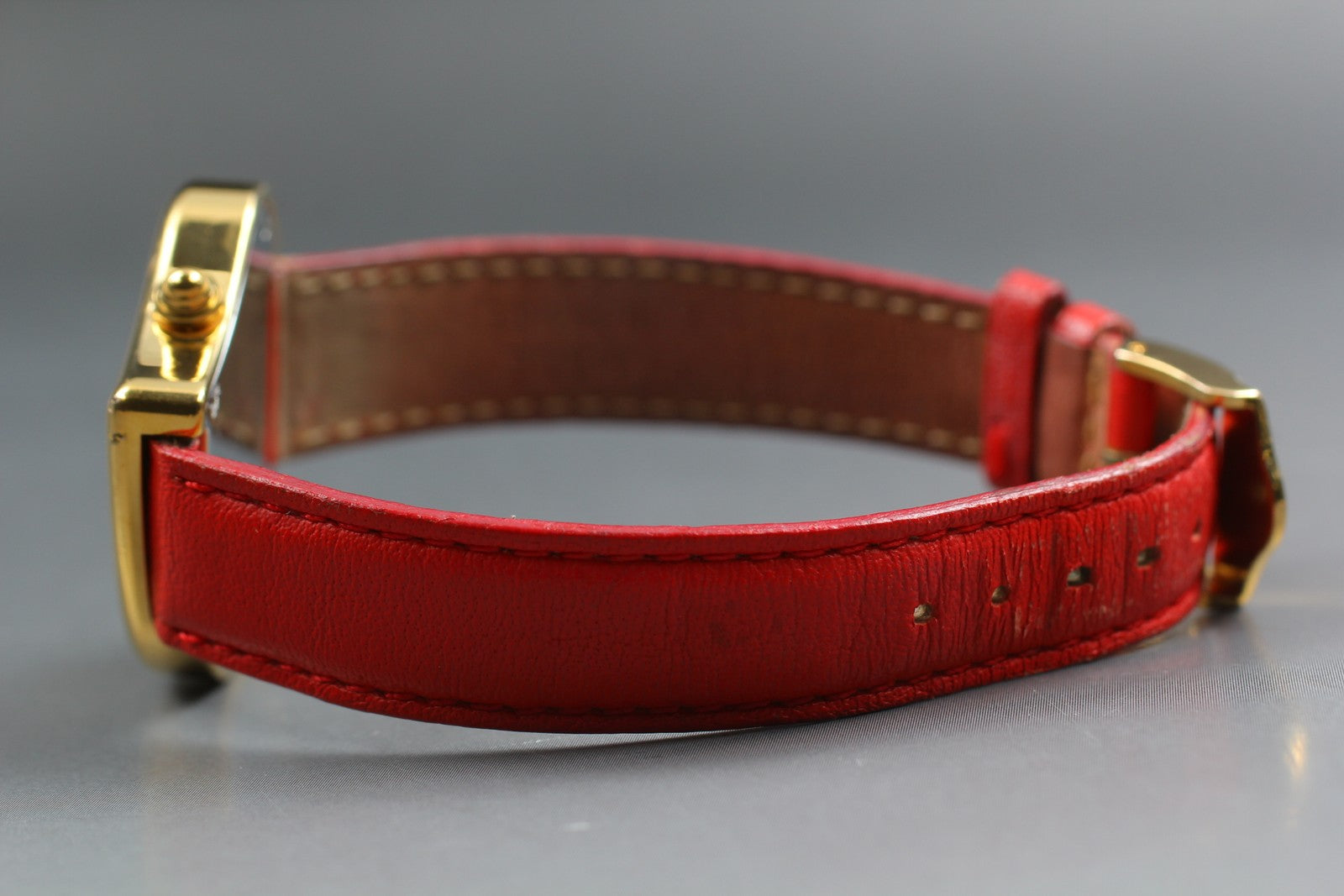 [Exc+5] Yves Saint Laurent Heart Gold Red 30mm Women's Watch Quartz JAPAN