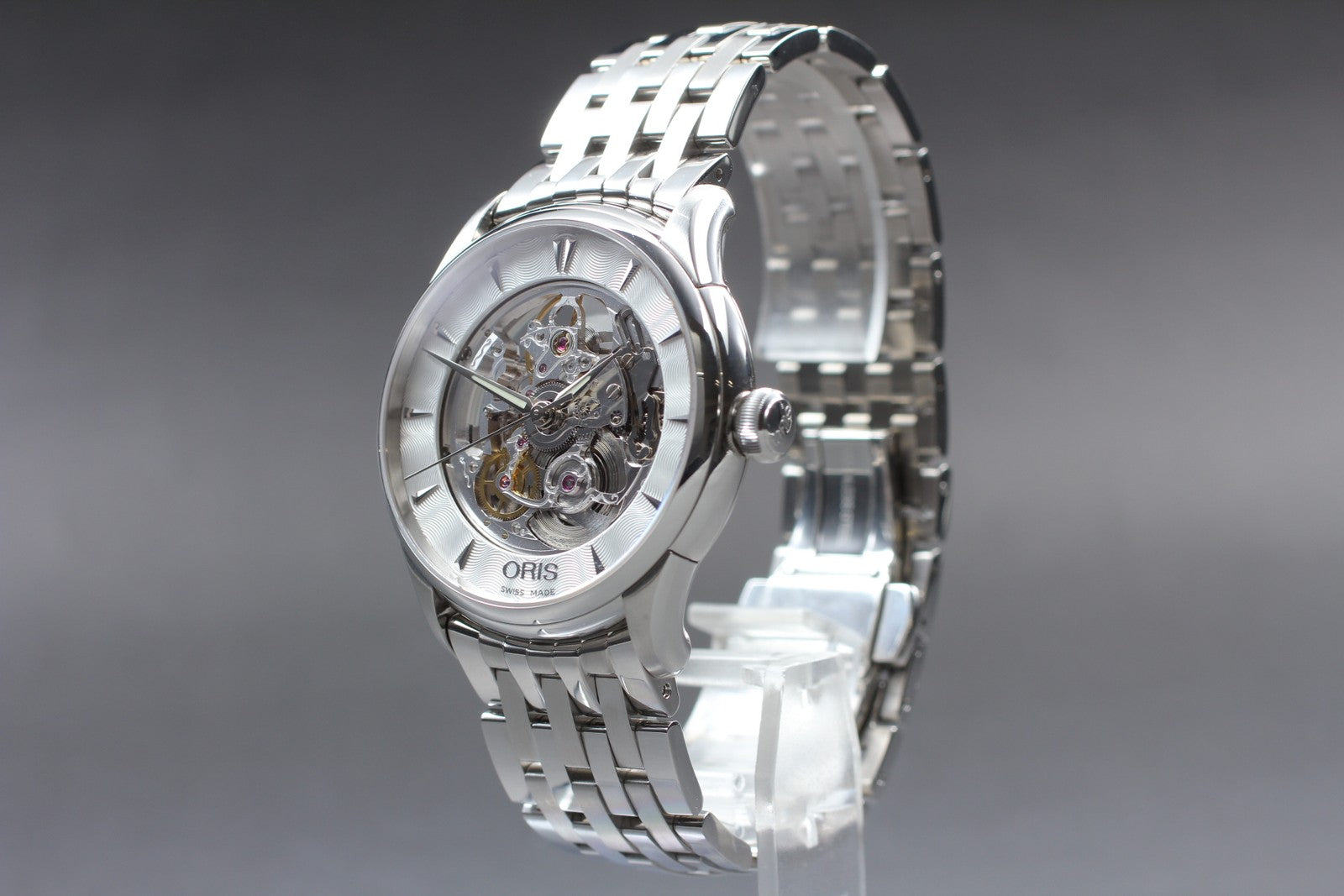 [N MINT]Box ORIS Artelier 7591-01 skeleton Dial Automatic Men's Watch 40mm JAPAN
