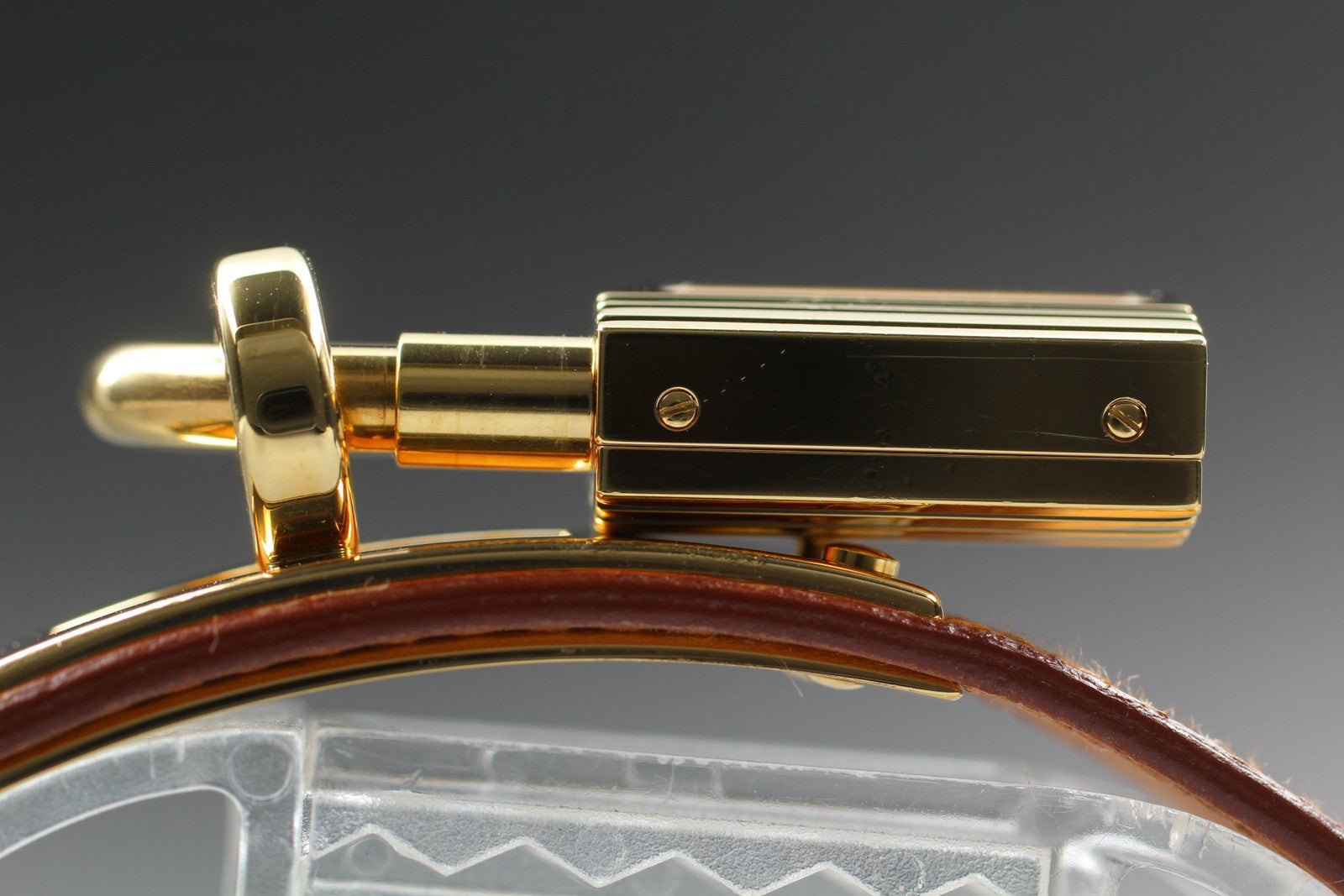 Vintage [Exc+5 Box] HERMES Kelly Watch Gold Brown "Z" Woman's Quartz Watch JAPAN
