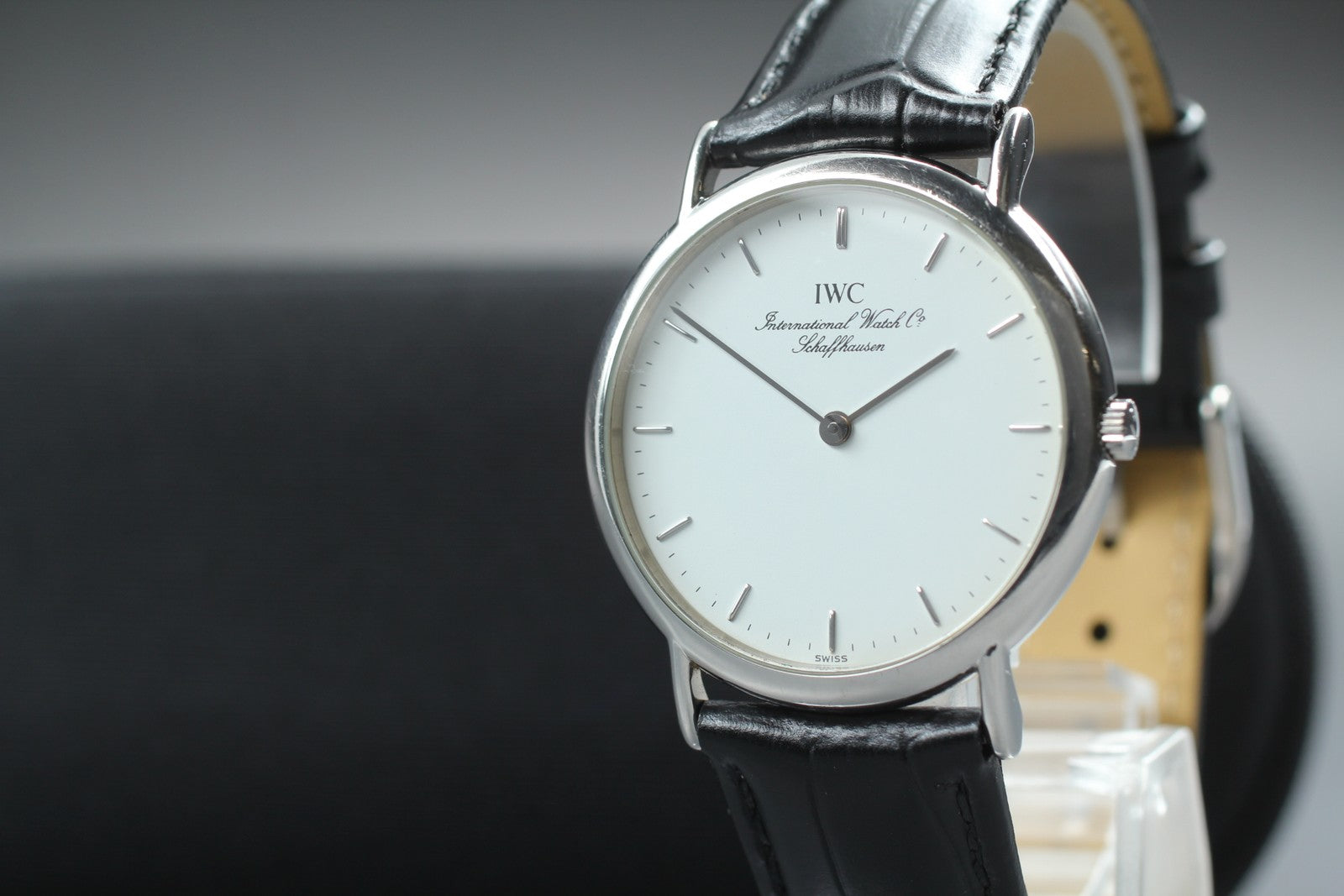 [Exc+5] IWC Portofino 3331 Cal.22105 33mm White Dial Black Quartz Men's Watch