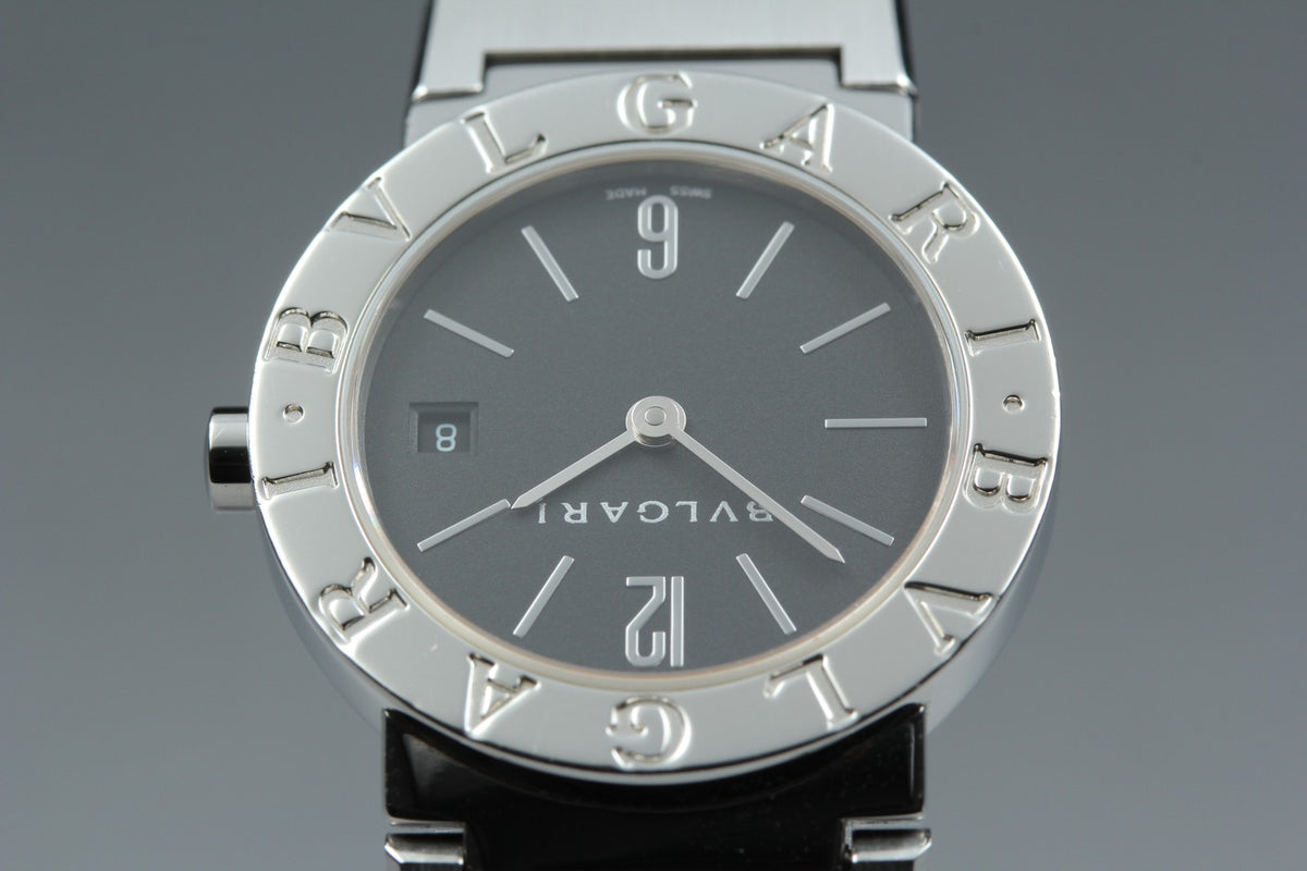 BVLGARI BB26SS Black Dial Quartz Date Women’s Watch 26mm Used From JAPAN w/Pouch