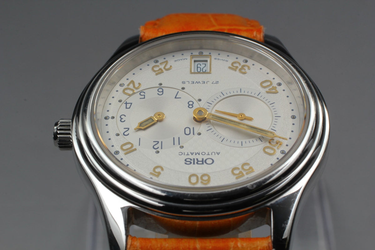 Vintage Oris Pointer 7403 Date Silver Dial Men's Automatic Watch 35mm JAPAN