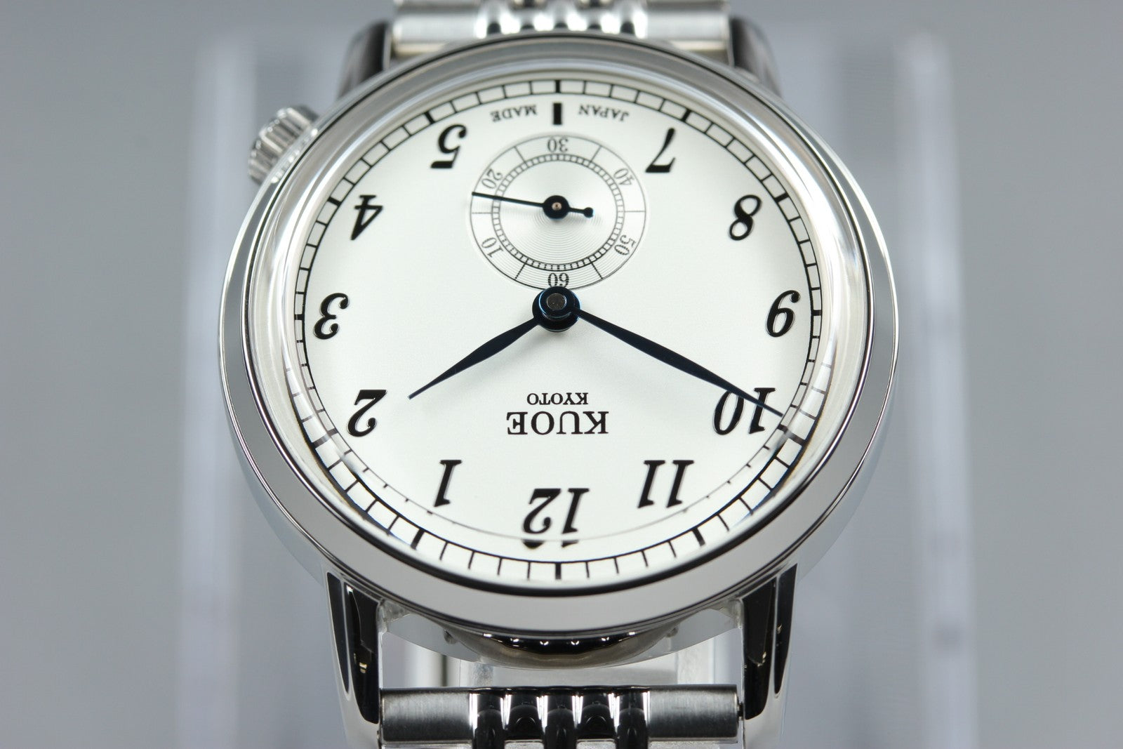 KUOE KYOTO OLD SMITH 90-007﻿ Silver 34mm Small Second Automatic Mens Watch JAPAN