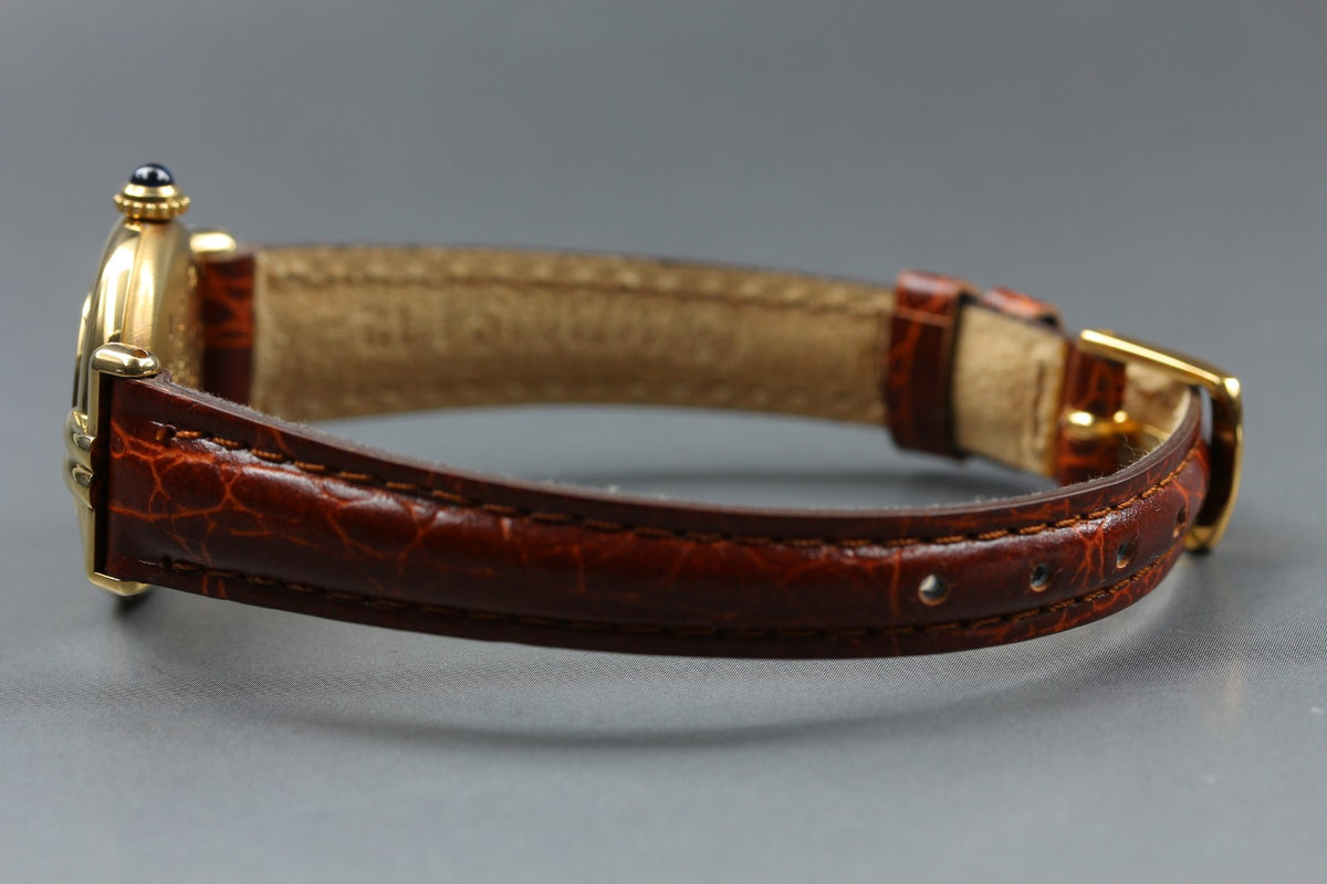 Cartier Must Colisee Vermeil 590002 Brown Gold Women's Quartz Watch Vintage